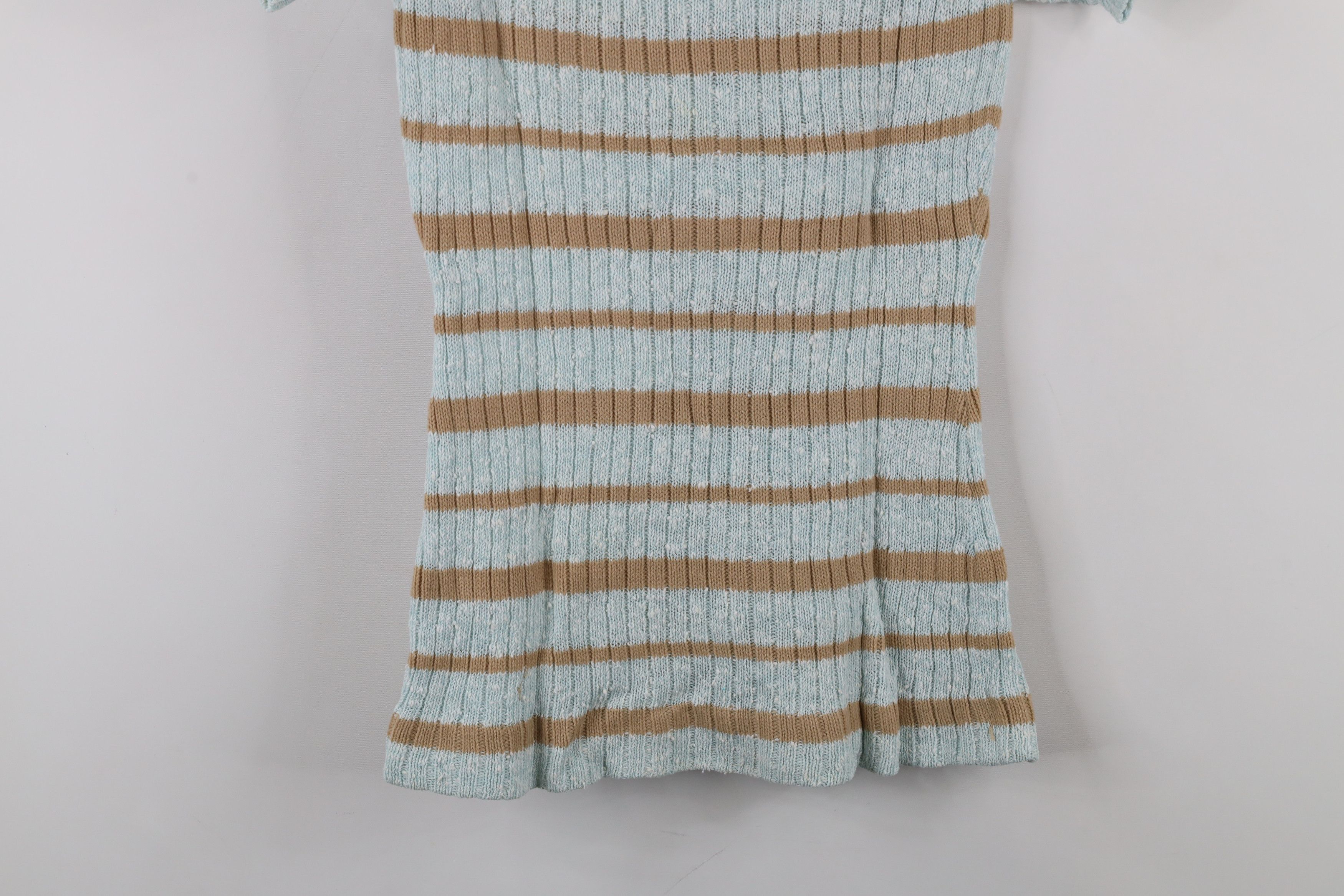 Vintage Vintage 70s Boho Chic Fairy Striped Ribbed Knit T-Shirt Size S / US 4 / IT 40 - 10 Thumbnail