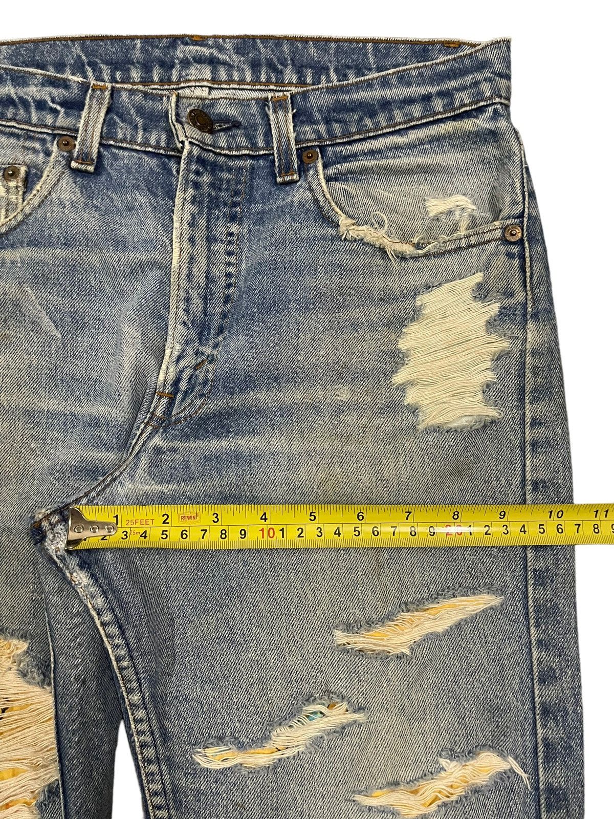 Levi's Vintage Levis 501 Blue Wash Destroyer Distressed Jeans Size US 30 / EU 46 - 13 Thumbnail
