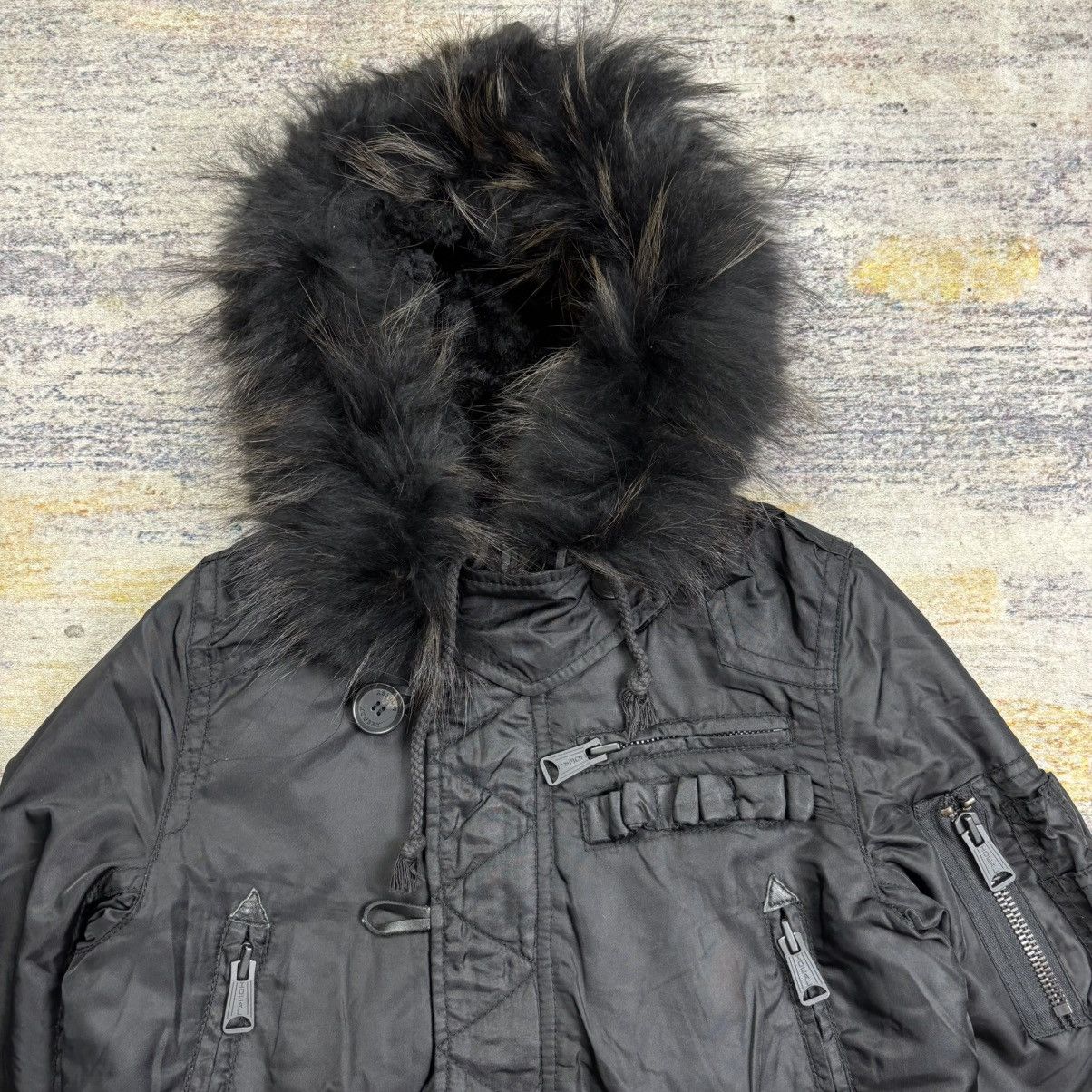 14th Addiction Moussy fur hood military bomber jacket vkei lgb style Size US S / EU 44-46 / 1 - 6 Thumbnail