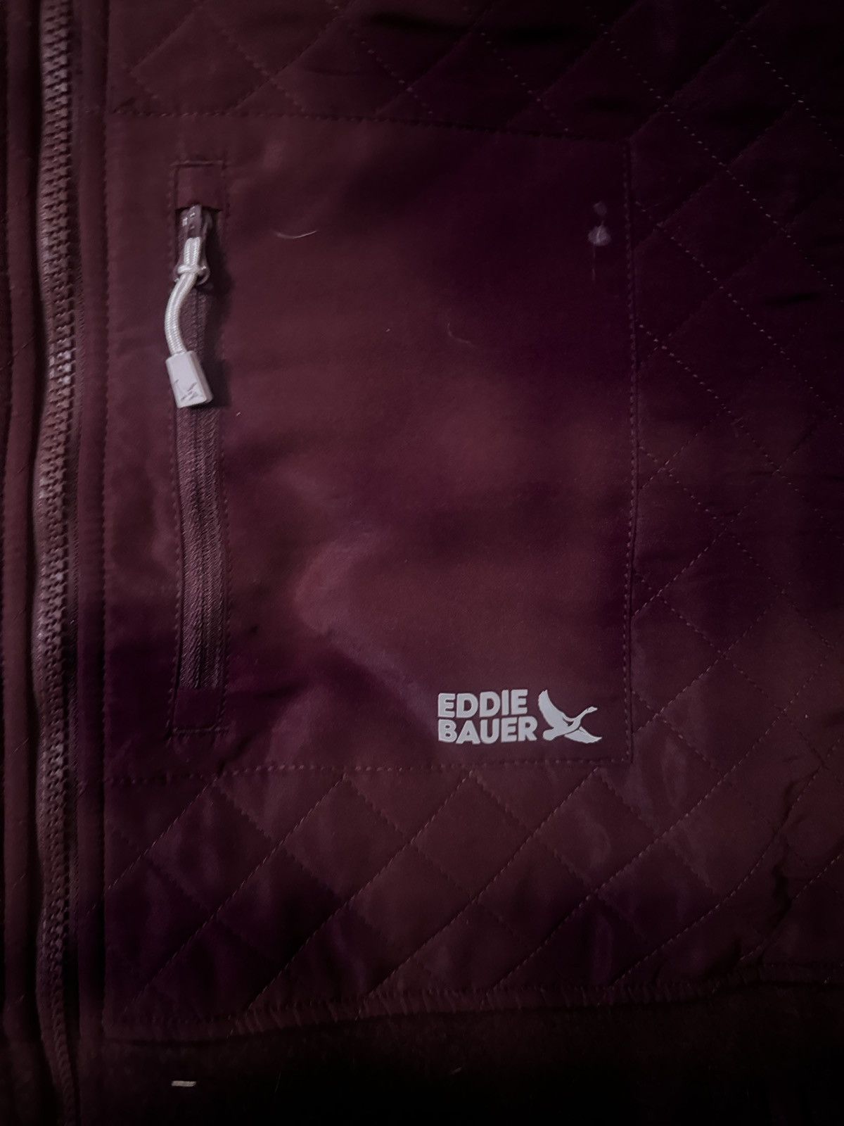 Eddie Bauer *XXL* Eddie Bauer Burgundy ZipUp Fleece w/ Zipper Pockets Size US XXL / EU 58 / 5 - 3 Thumbnail