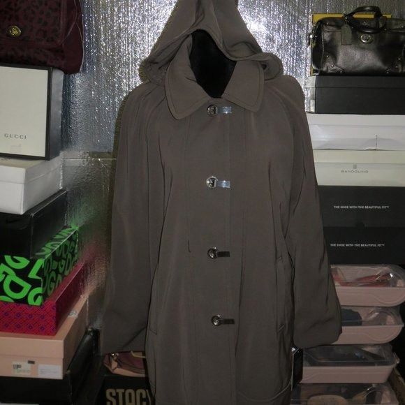 image of London Fog Heritage Trench Coat W/ Detachable Hood Nordstrom in Dark Truffle, Women's (Size XL)