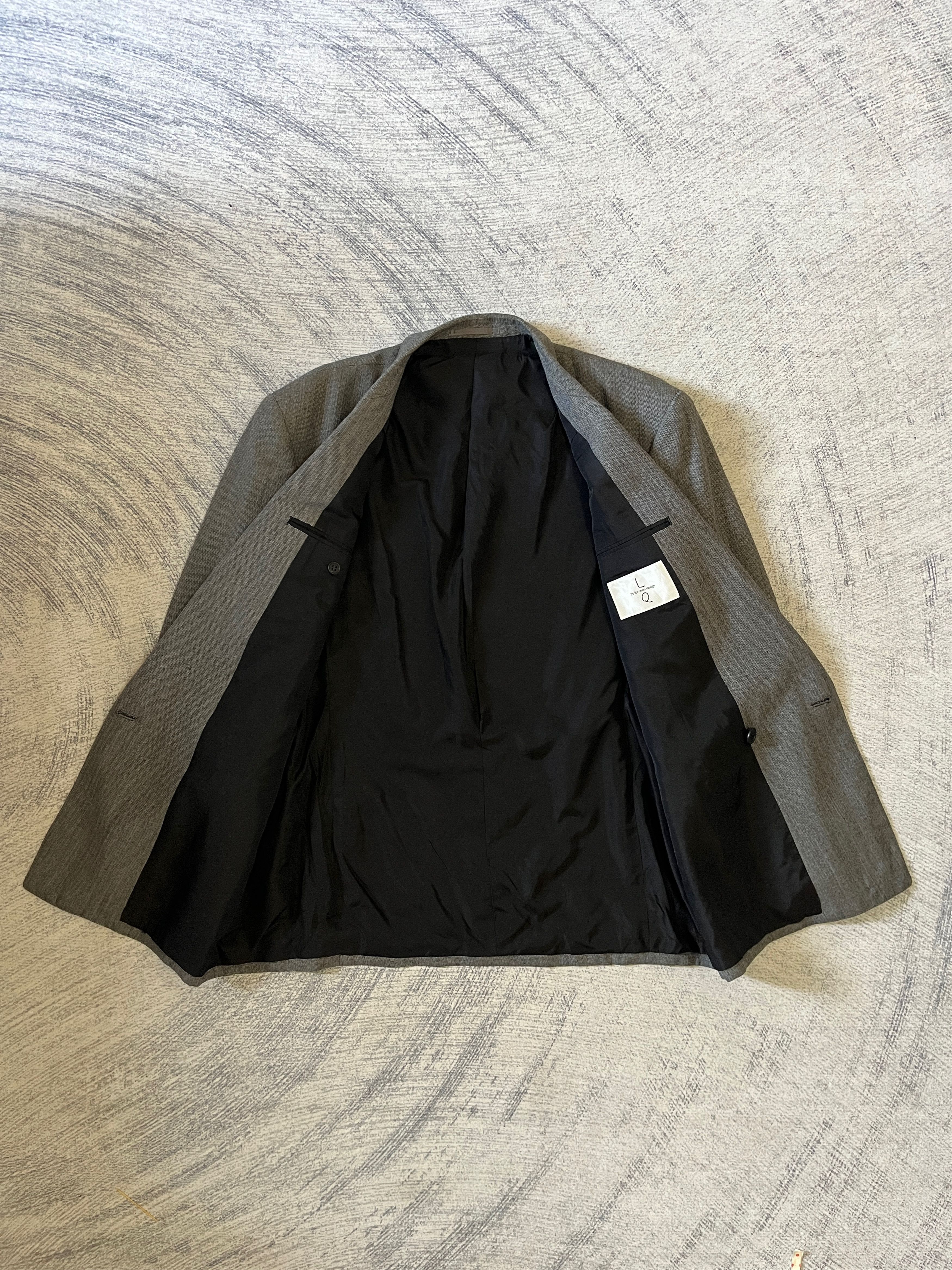 Yohji Yamamoto Y’s For Men LQ Design Wool Double Breasted Grey Blazer Size 40R - 8 Thumbnail