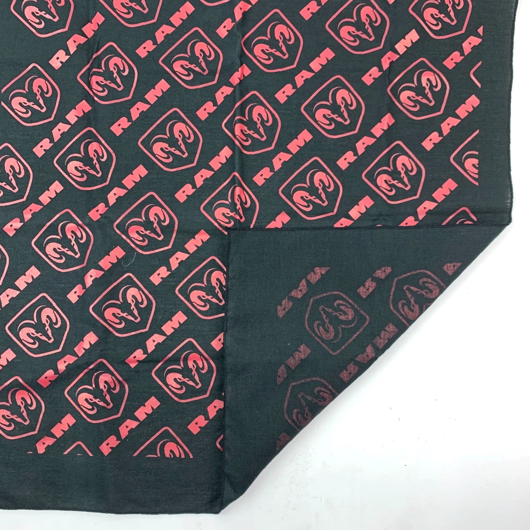 Logo 7 **VINTAGE DODGE RAM BLACK RED LOGO BANDANA 20.75X20.5** User: Vintage Dodge Ram Black Red Logo Bandana 20.75x20.5" Size ONE SIZE - 4 Thumbnail