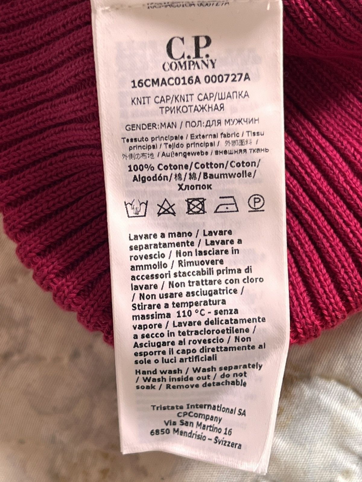 C.P. Company C.P. Company COTTON GOGGLE BEANIE glass hat cap magenta red Size ONE SIZE - 15 Thumbnail