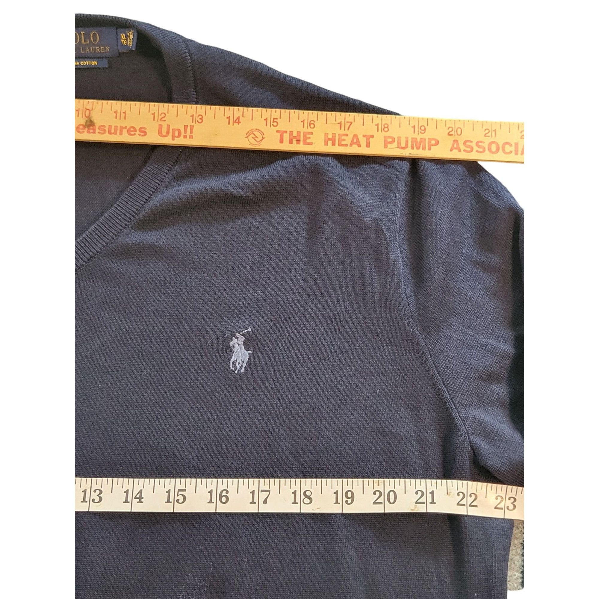 Polo Ralph Lauren Polo Ralph Lauren Pima Cotton Sweater Men Sz XL V Neck Blue Size US XL / EU 56 / 4 - 5 Thumbnail