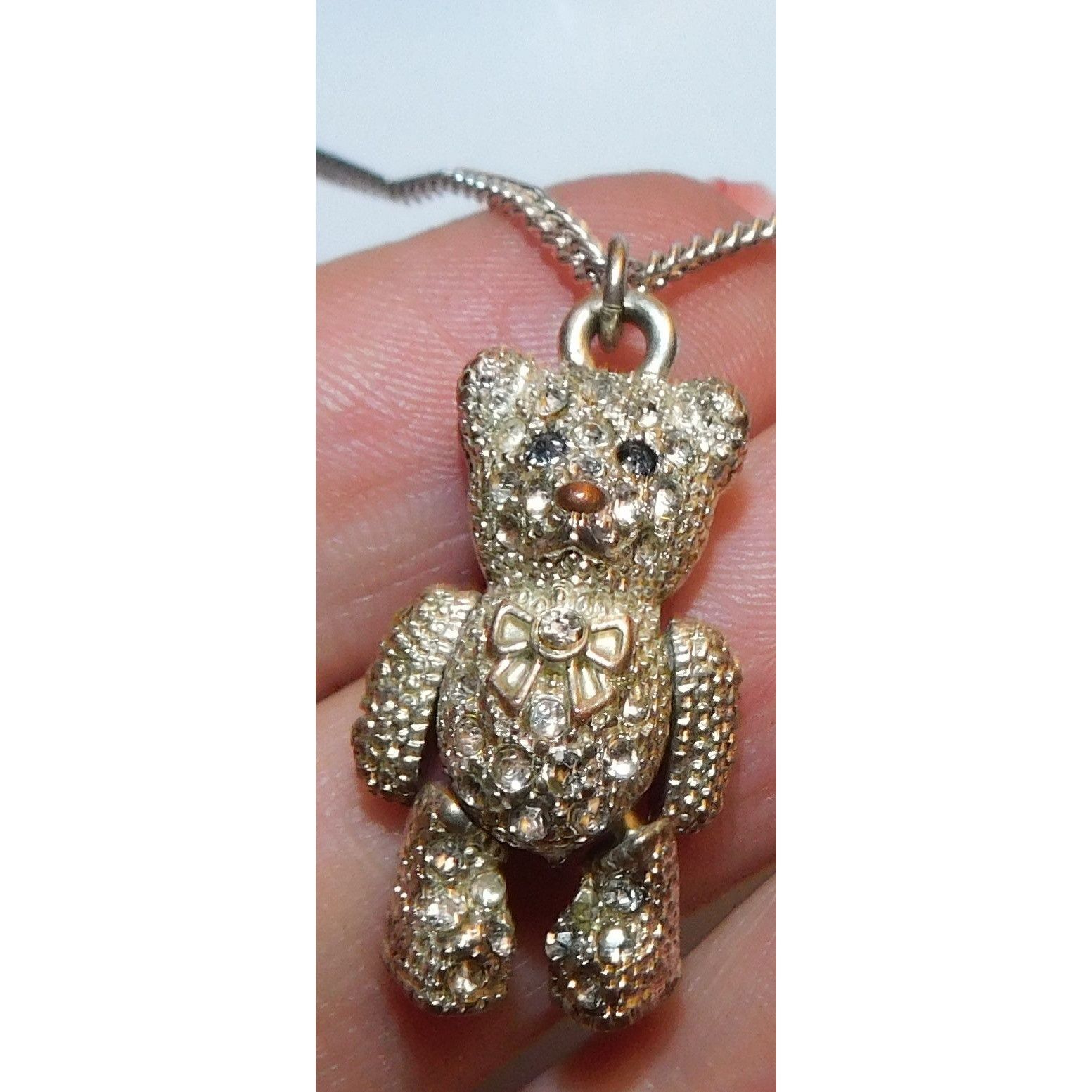 Other Articulated Rhinestone Bear Pendant Necklace Size ONE SIZE - 1 Thumbnail