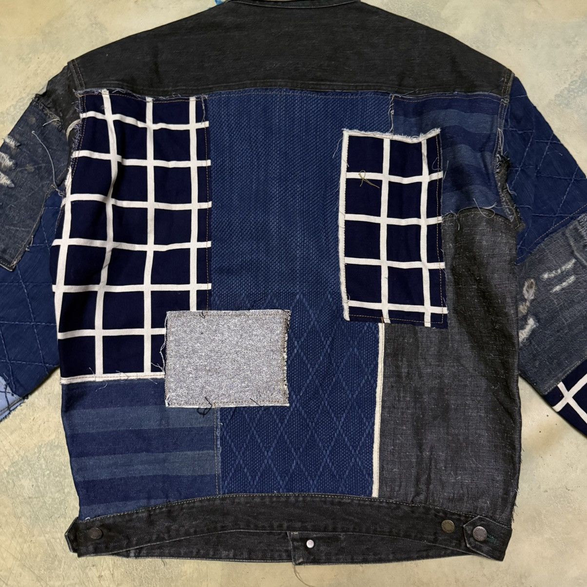Comme des Garcons Homme Vintage 80s Comme Des Garcons Denim Jacket Patchwork Size US M / EU 48-50 / 2 - 13 Thumbnail