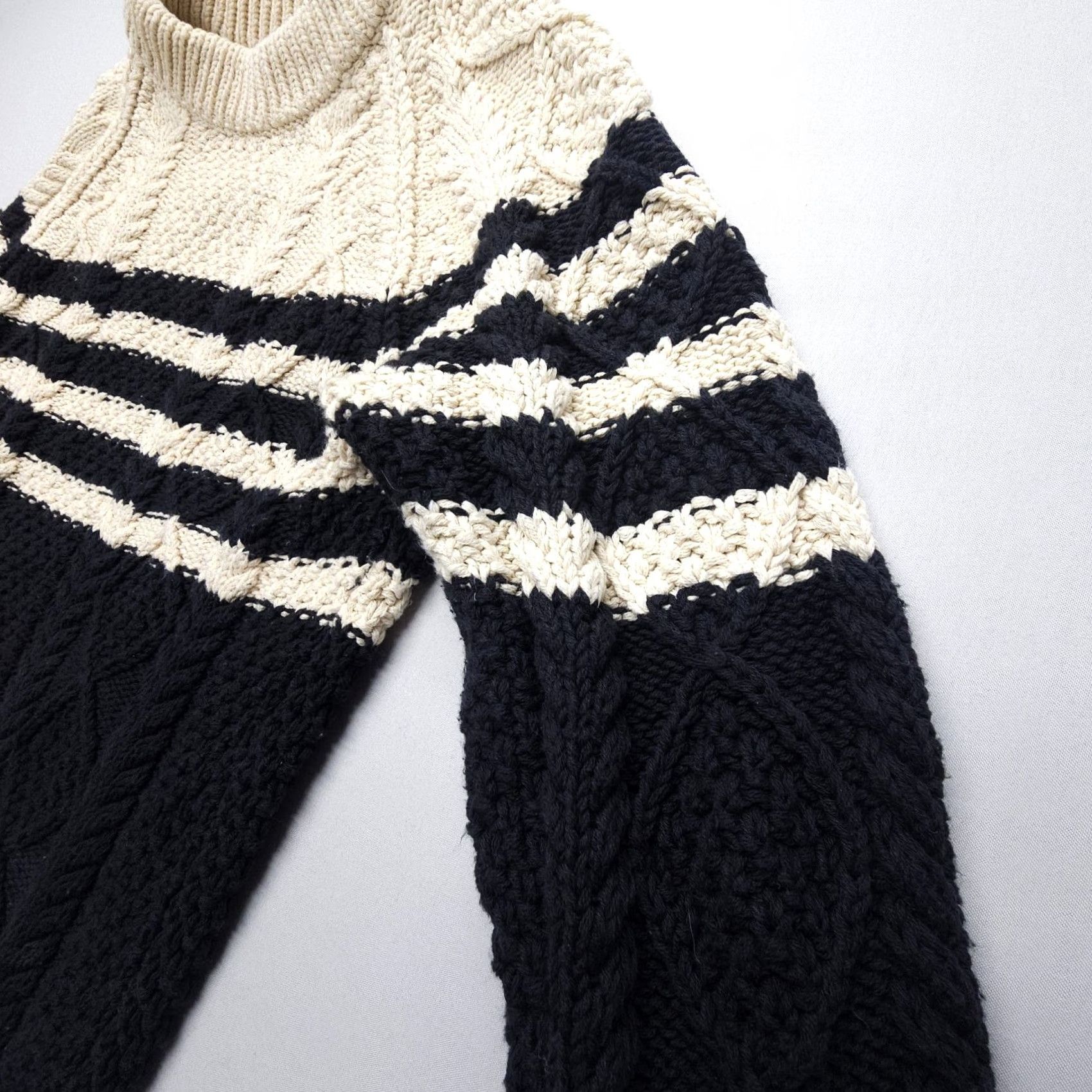 Vintage LL Bean Signature Cotton Fisherman Sweater Womens Small Striped Knit Pullover Mock Neck Casual Womens/Girls? (confusing) Size S / US 4 / IT 40 - 5 Thumbnail