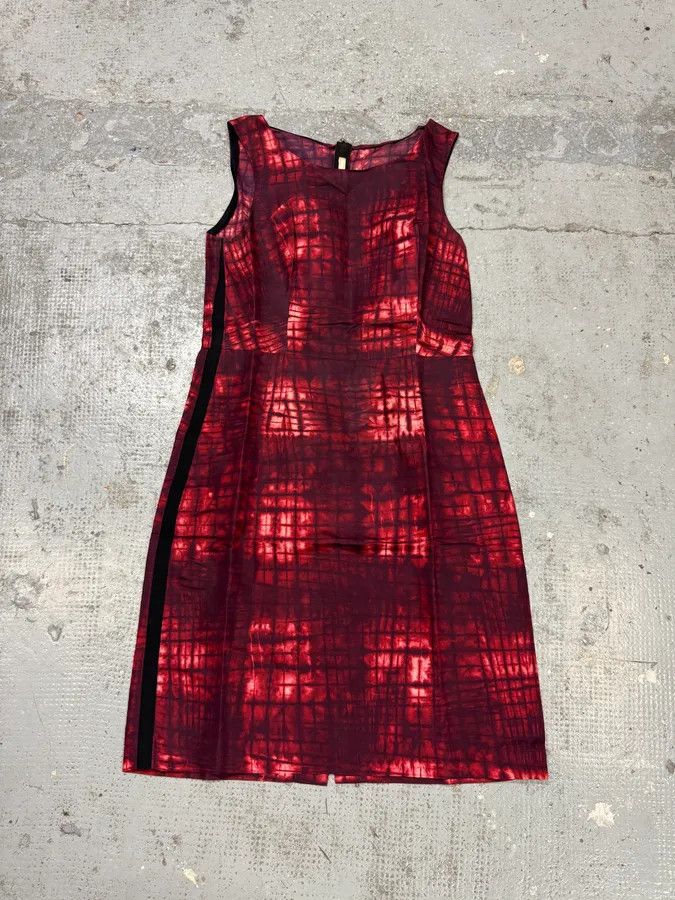 Designer × Prada × Vintage FW2010 Prada Red Silk Tartan Dress Size M / US 6-8 / IT 42-44 - 1 Thumbnail