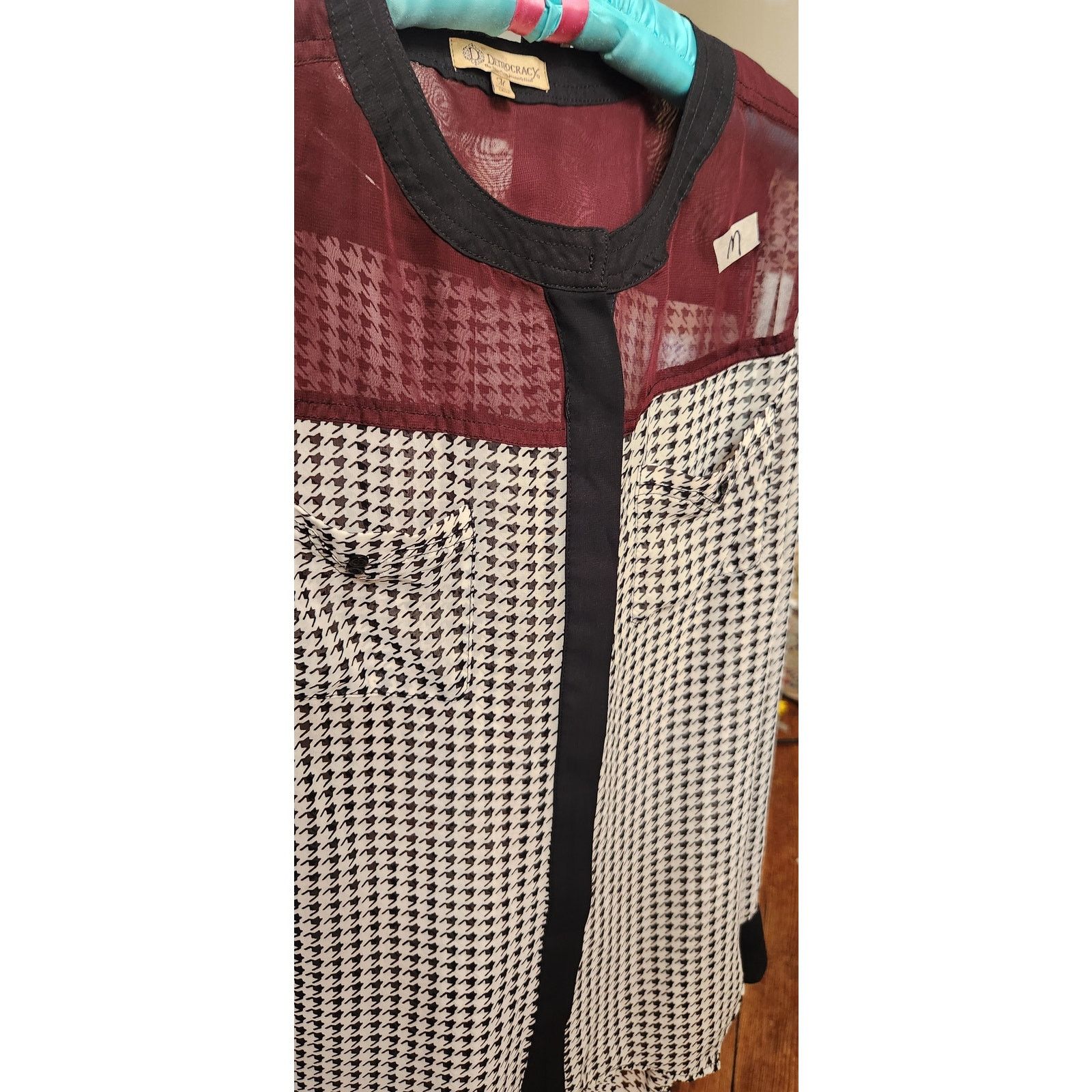 Vintage Vintage DEMOCRACY houndstooth blouse Womens size Medium Size M / US 6-8 / IT 42-44 - 3 Thumbnail