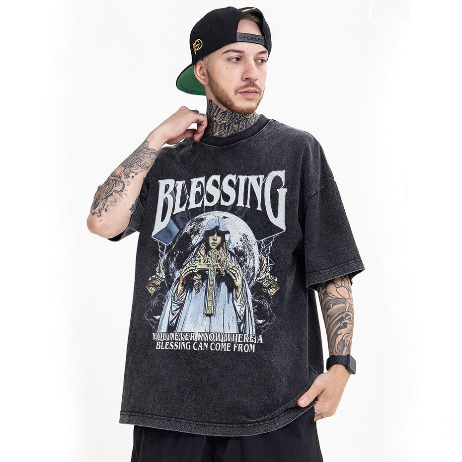 Japanese Brand Vintage High Street Blessing Cross Tee Size US L / EU 52-54 / 3 - 1 Thumbnail