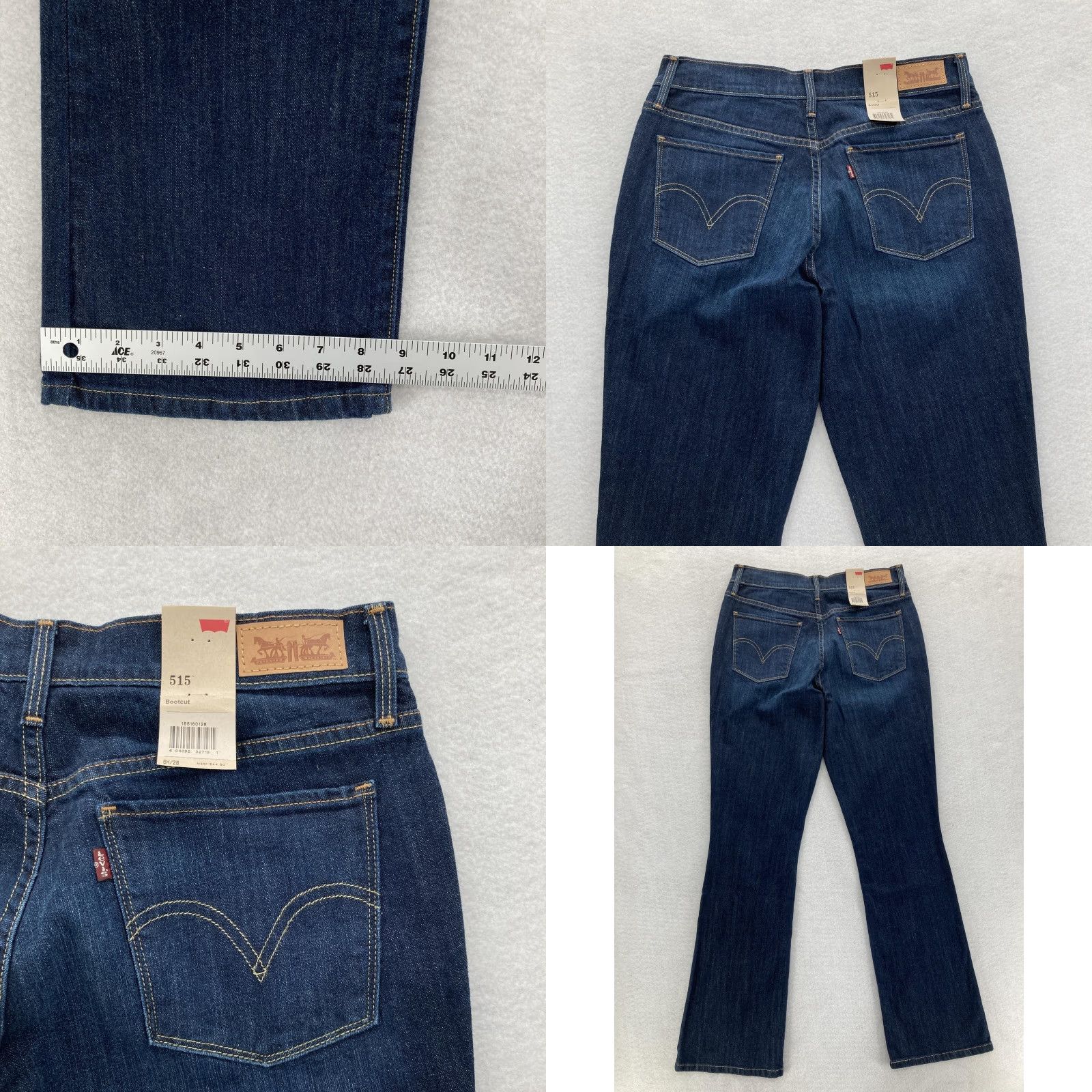 Levi's VINTAGE? No. Levi's 515 Jeans Womens 6 Bootcut Dark Blue Mid Rise Stretch Western Cowgirl Size 28" / US 6 / IT 42 - 9 Thumbnail