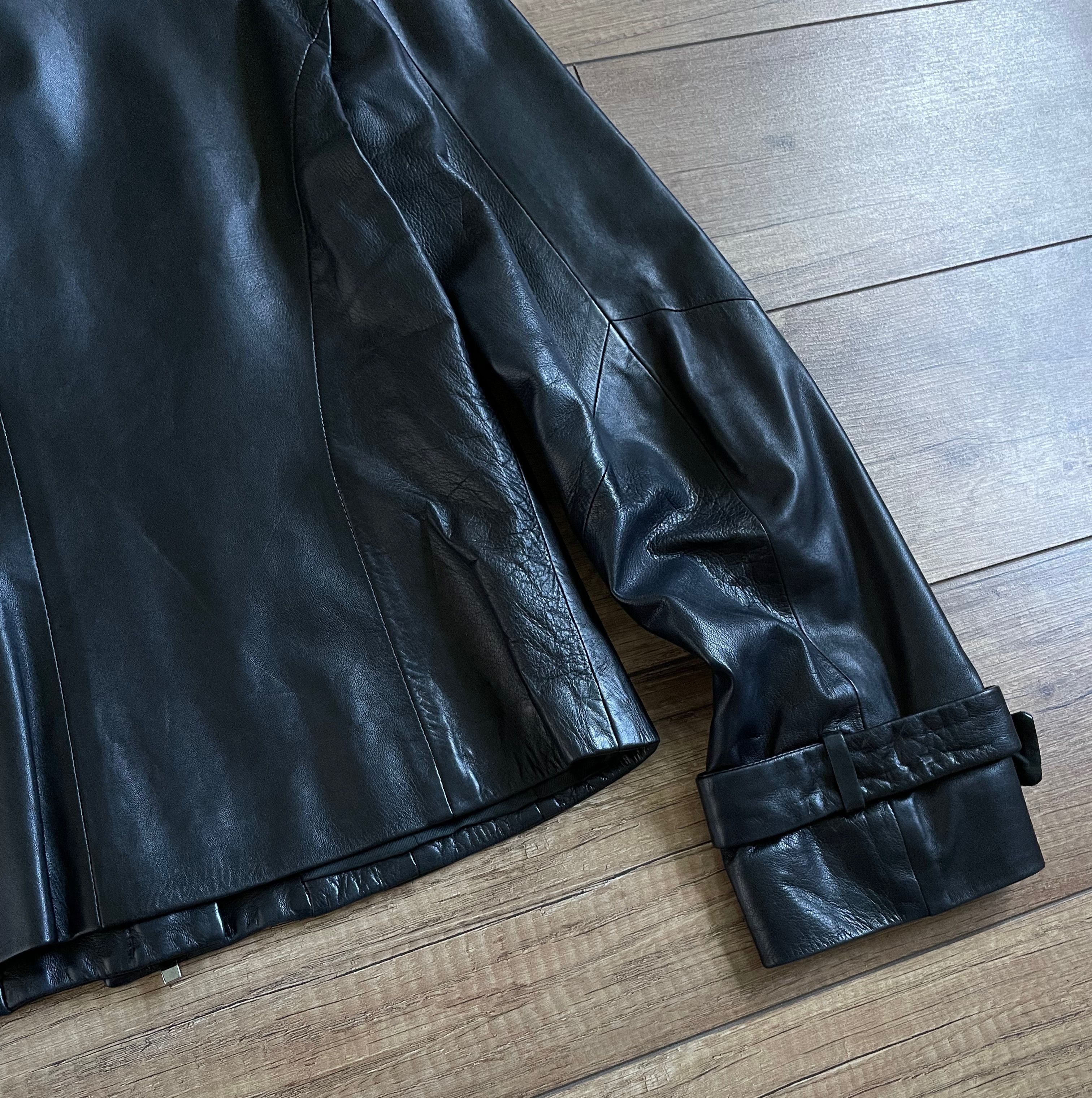 Max Mara Max Mara Black Leather Bomber Jacket Size M / US 6-8 / IT 42-44 - 9 Thumbnail