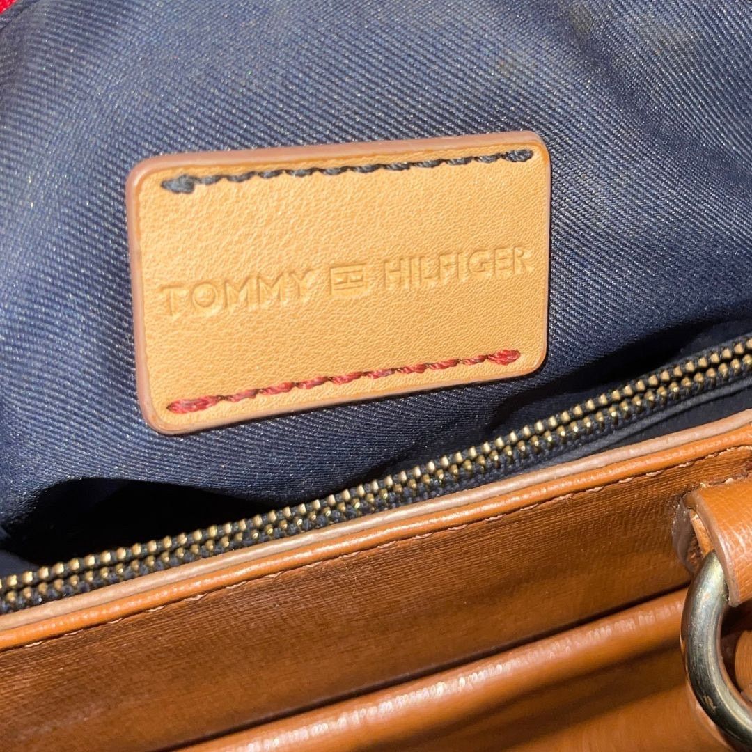 Tommy Hilfiger Brown Leather Large Tote Handbag Purse Classy Satchel Chic Size ONE SIZE - 6 Thumbnail