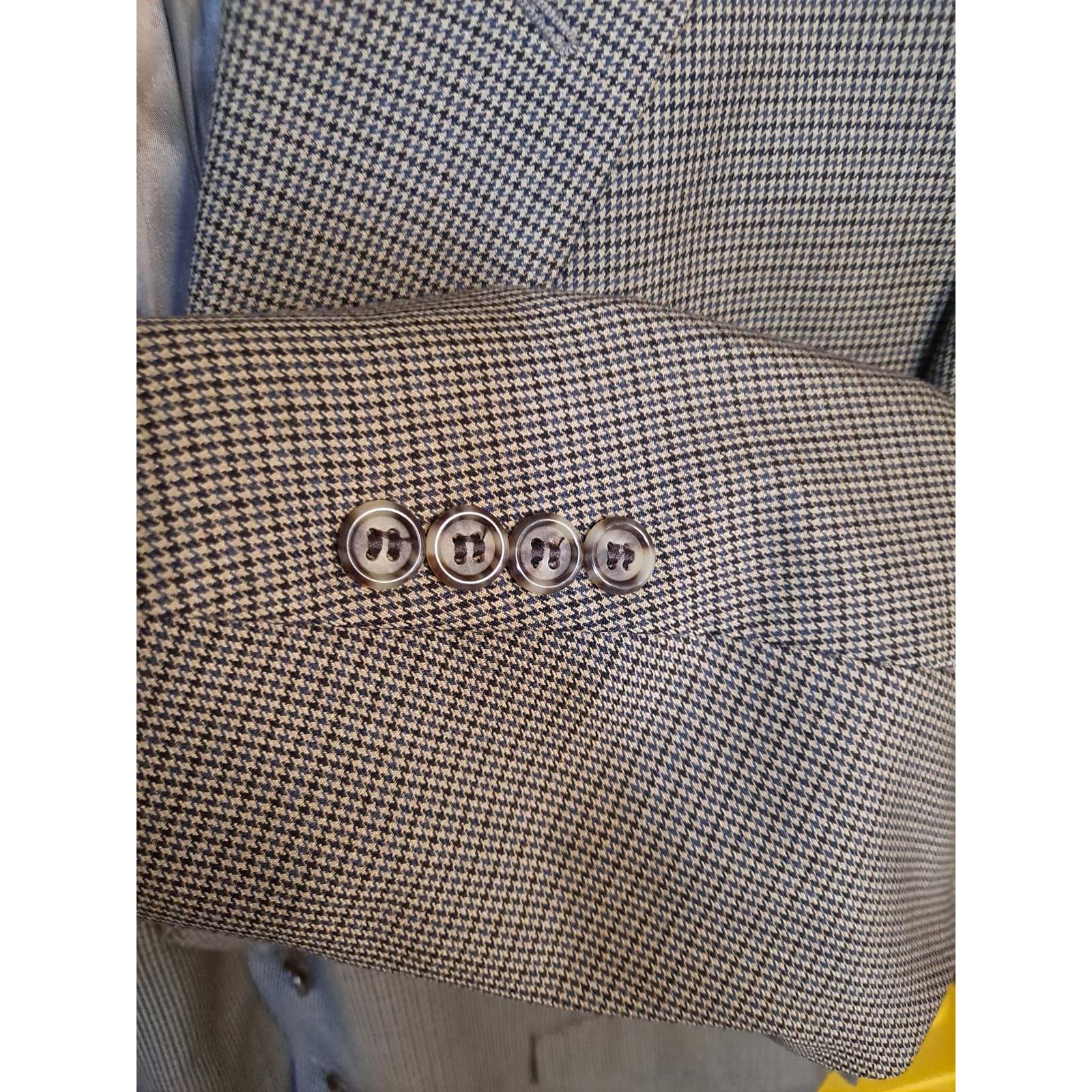 Brooks Brothers Brooks Brothers Tan Plaid 3 Button Blazer Wool/ Cashmere Siz Size 46R - 2 Thumbnail