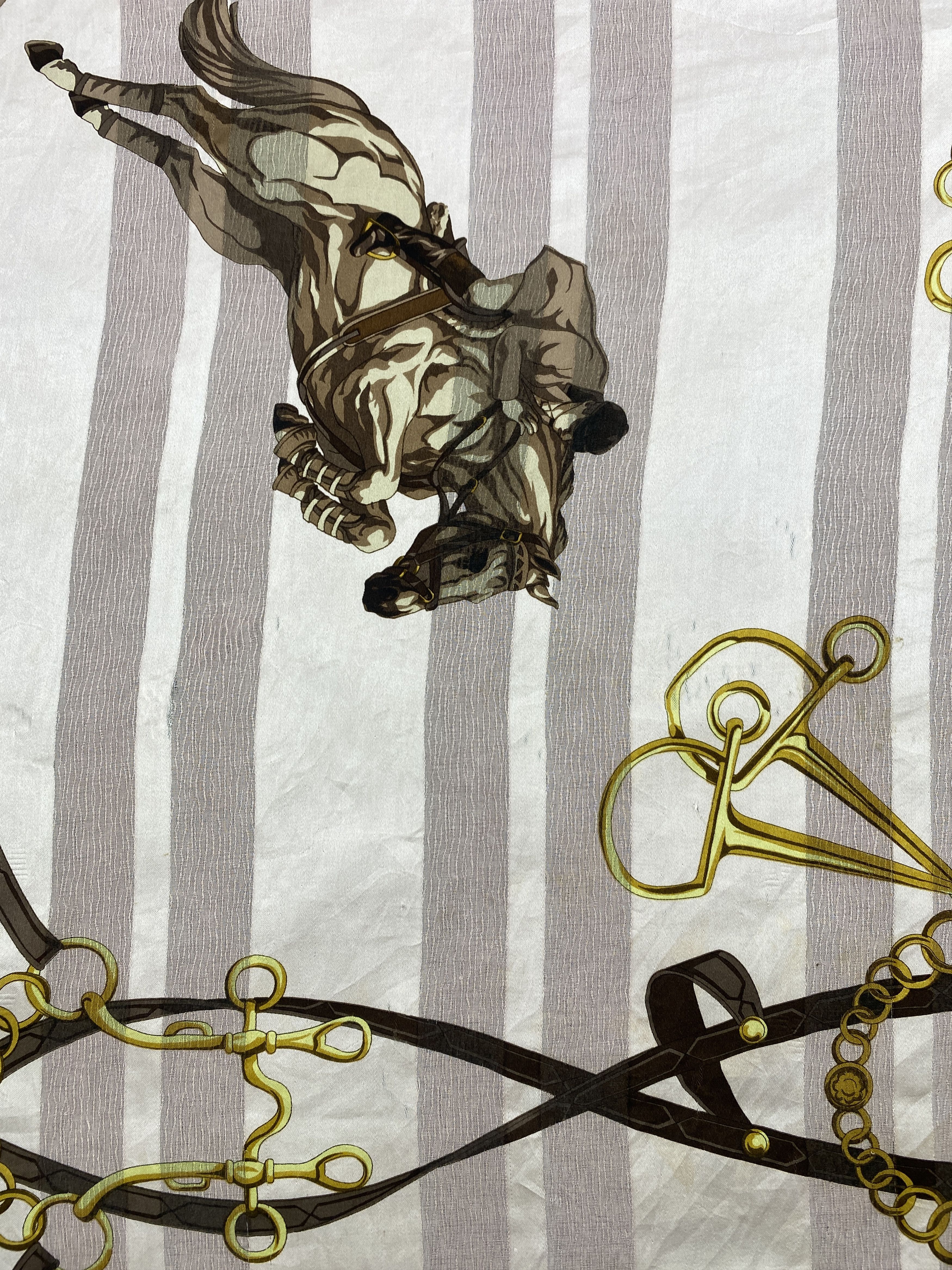 Japanese Brand Vintage Japanese Brand Horse Silk Scarf SN0129 Size ONE SIZE - 5 Thumbnail