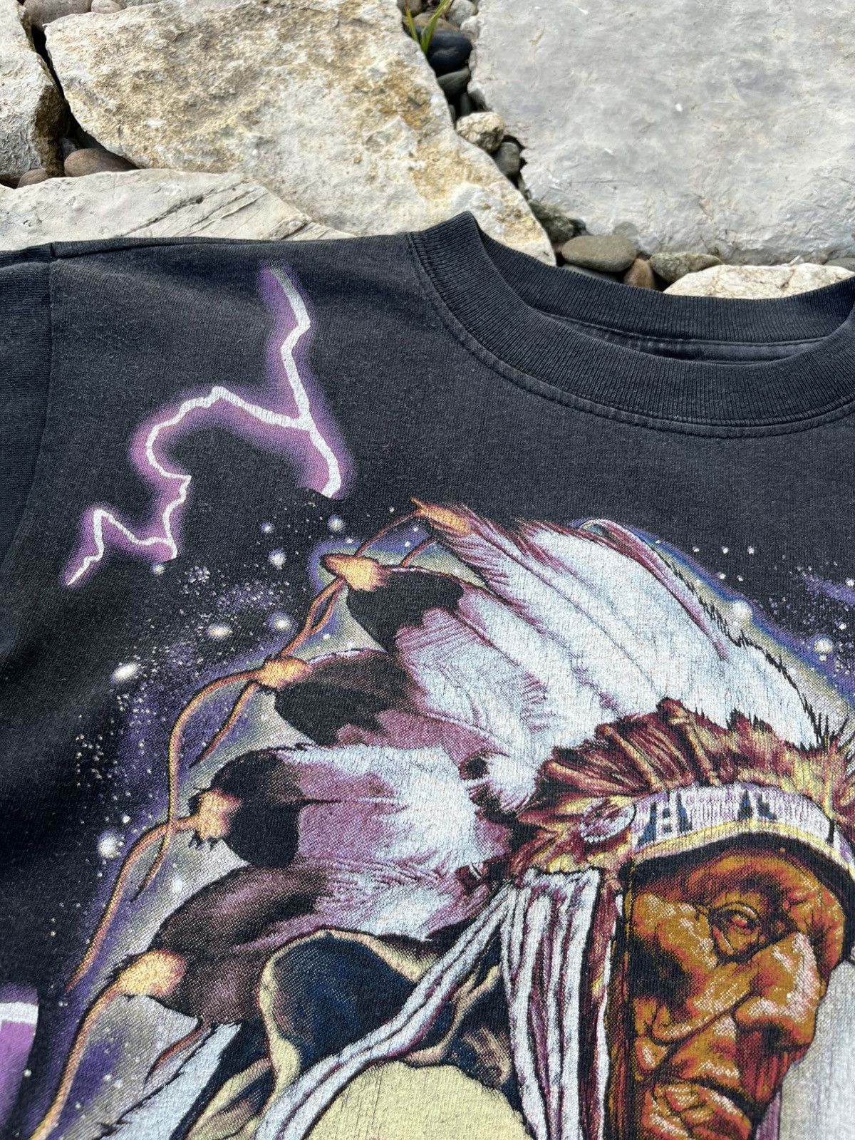 Vintage Vintage USA American Thunder Indian eagle single stitch tee Size US L / EU 52-54 / 3 - 10 Thumbnail
