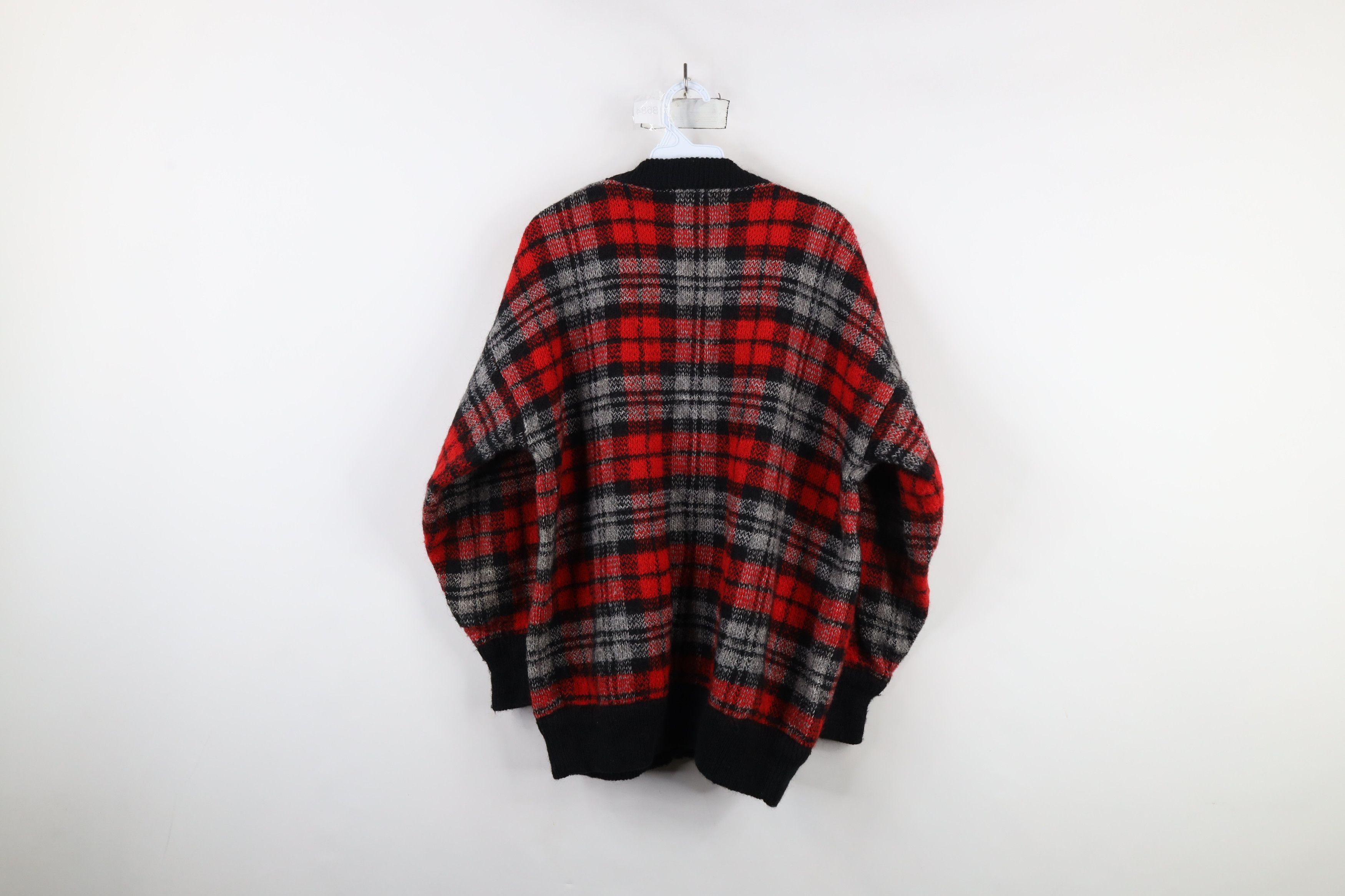 Vintage Vintage 90s Streetwear Blend Knit Cardigan Sweater Plaid Size M / US 6-8 / IT 42-44 - 8 Thumbnail
