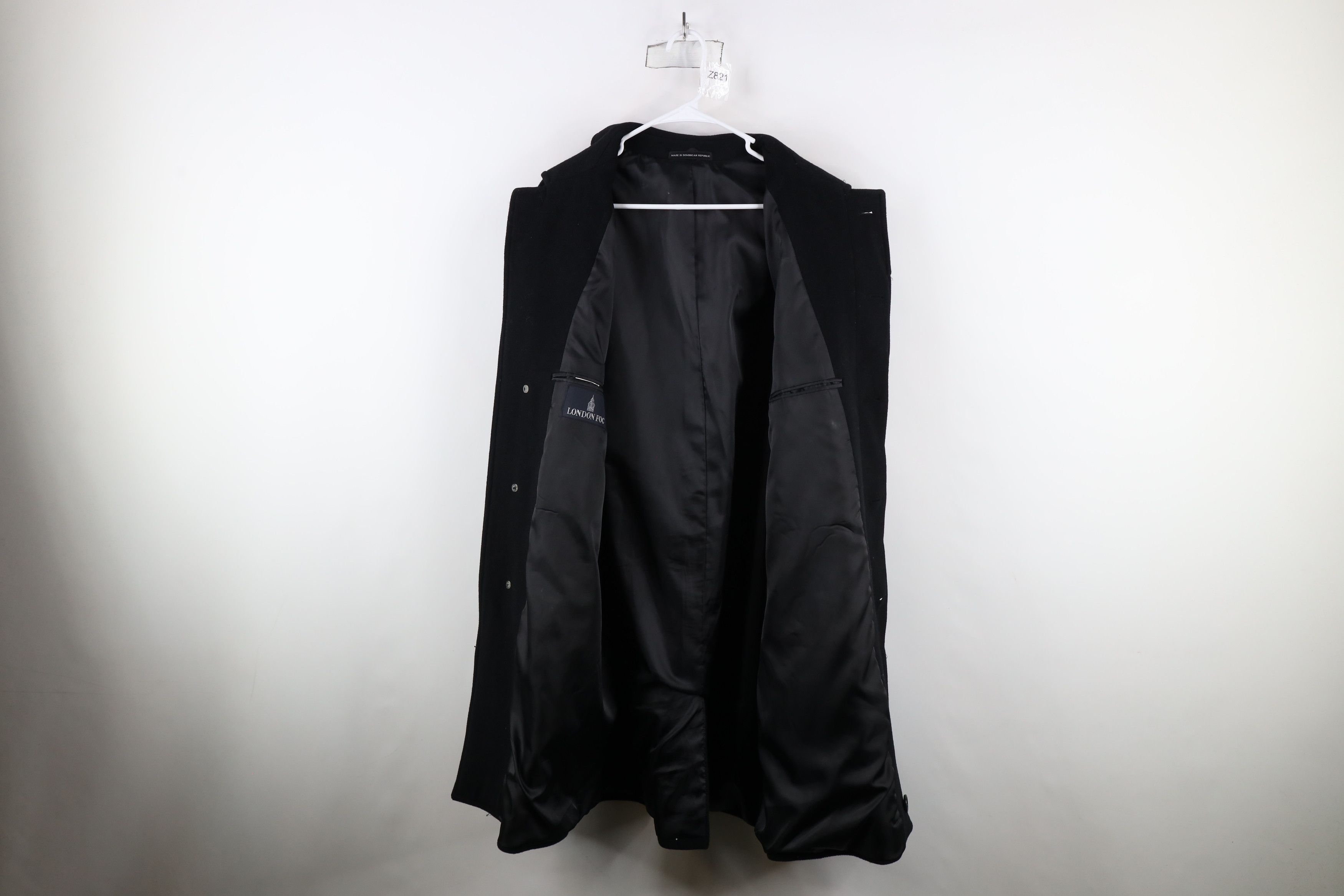 Vintage Vintage 90s Streetwear Collared Button Overcoat Jacket Black Size US XL / EU 56 / 4 - 10 Thumbnail