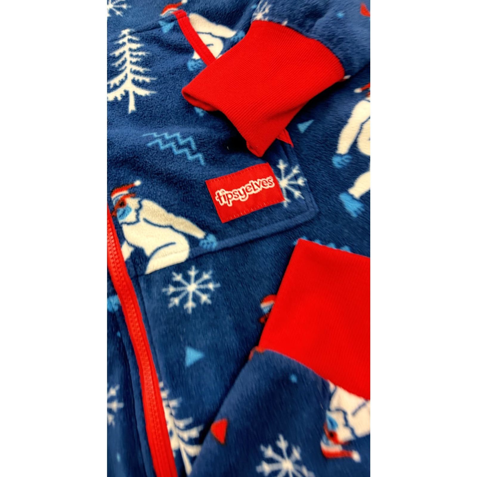 Yeti Tipsy Elves Pajama One-piece Mens Large Blue Fleece Hooded Yeti Christmas Snow Size US L / EU 52-54 / 3 - 2 Thumbnail