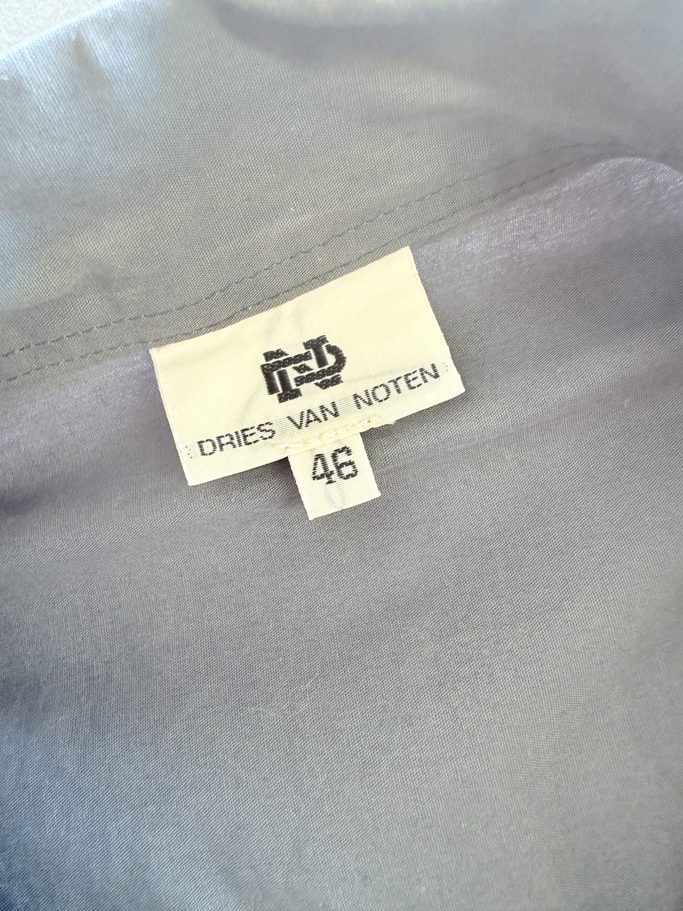 90s Dries Van Noten Mens Grey Cotton Shirt Collector Item