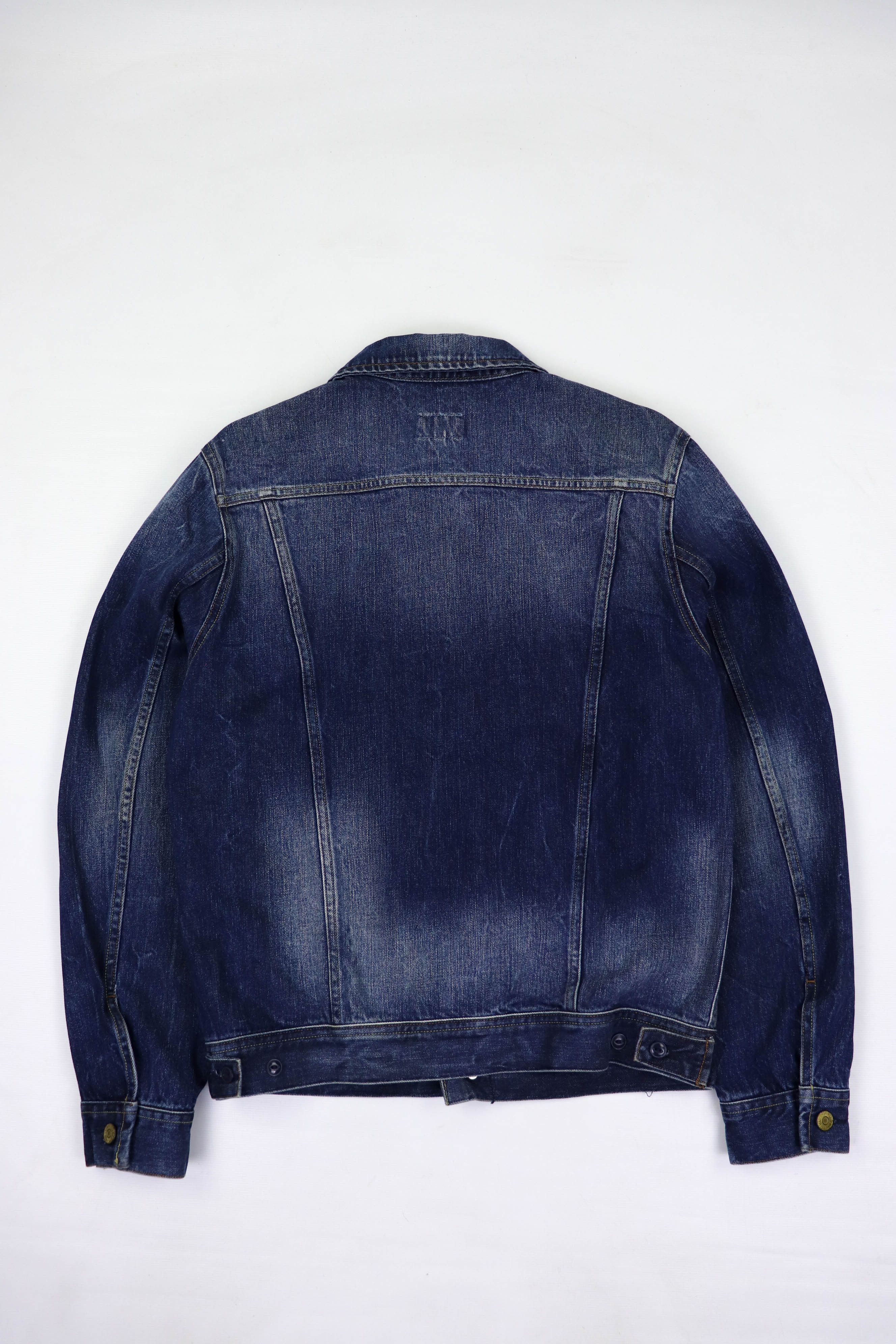 Emmett Emmett Bob Denim Used Indigo Blue Jeans Trucker Rider Jacket Size US M / EU 48-50 / 2 - 2 Thumbnail