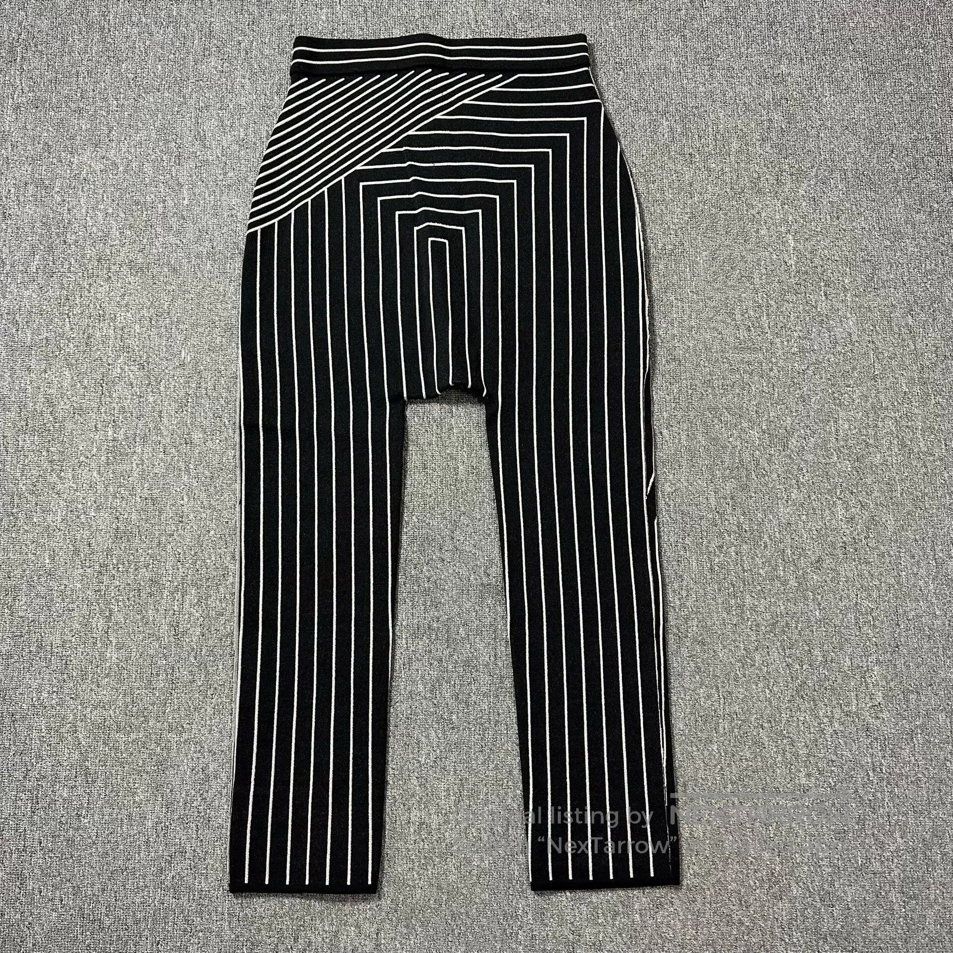 Rick Owens striped knit hooded cardigan and pants set. Size US M / EU 48-50 / 2 - 5 Thumbnail