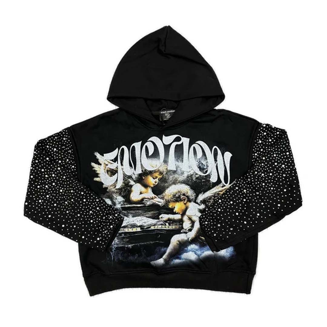 Other Mixed Emotions Fallen Angels Rhinestone Black Hoodie Size US XL / EU 56 / 4 - 1 Thumbnail