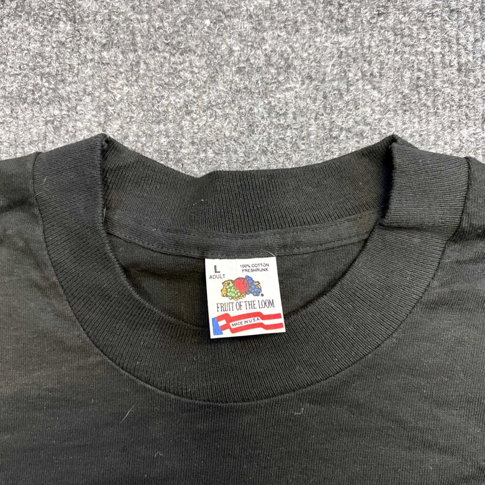 Fruit Of The Loom VINTAGE Fruit Of The Loom Alaska State Map T Shirt Mens L Black Single Stitch Mens L Size US L / EU 52-54 / 3 - 3 Thumbnail