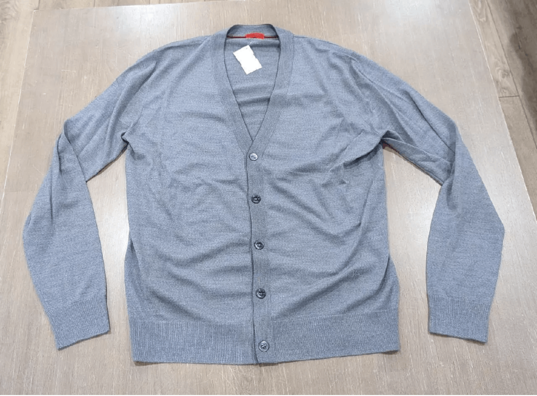 Isaia Mens ISAIA V-Neck Wool Knit Cardigan Gray Large Size US L / EU 52-54 / 3 - 1 Thumbnail