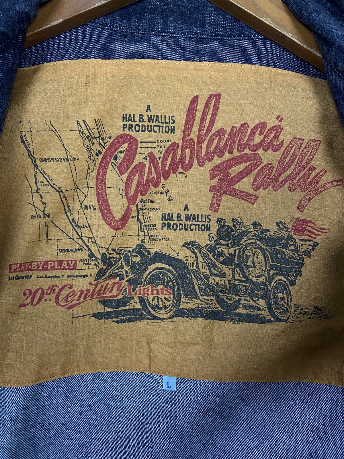 Japanese Brand × Vintage Vtg Casablanca Rally Halb Wallis Denim Stoned Washed Jacket Size US L / EU 52-54 / 3 - 9 Thumbnail