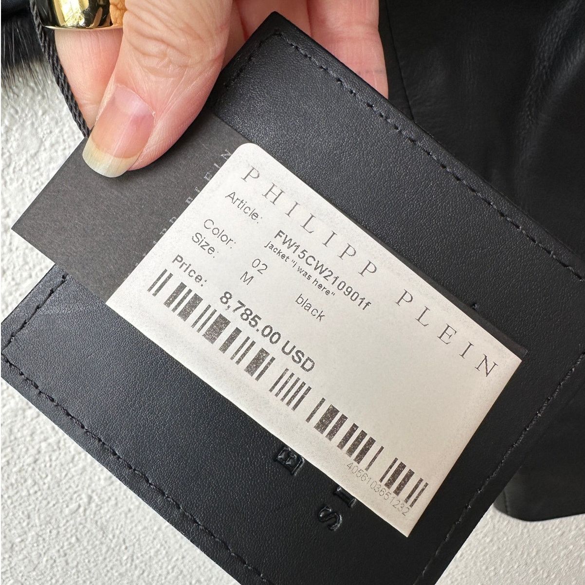 Philipp Plein NWT Philipp Plein “I Was Here” Fur Leather Jacket Black RARE Size M / US 6-8 / IT 42-44 - 12 Thumbnail