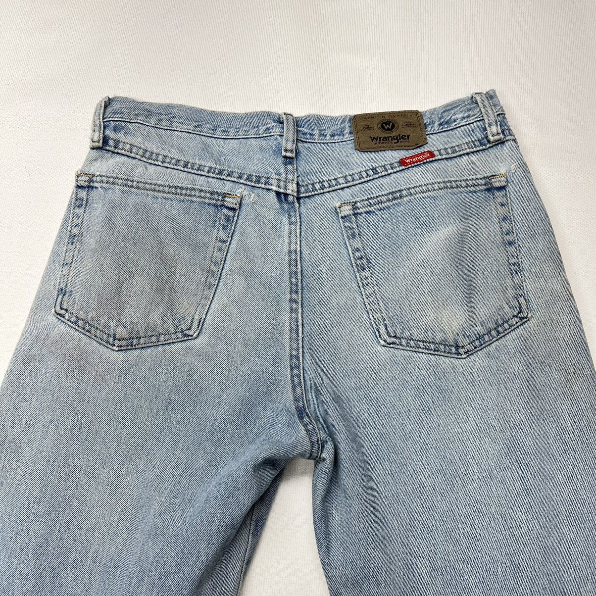 Vintage × Wrangler Wrangler Jeans Blue Straight Ripped Faded Denim Worn Y2K Size US 33 - 13 Thumbnail