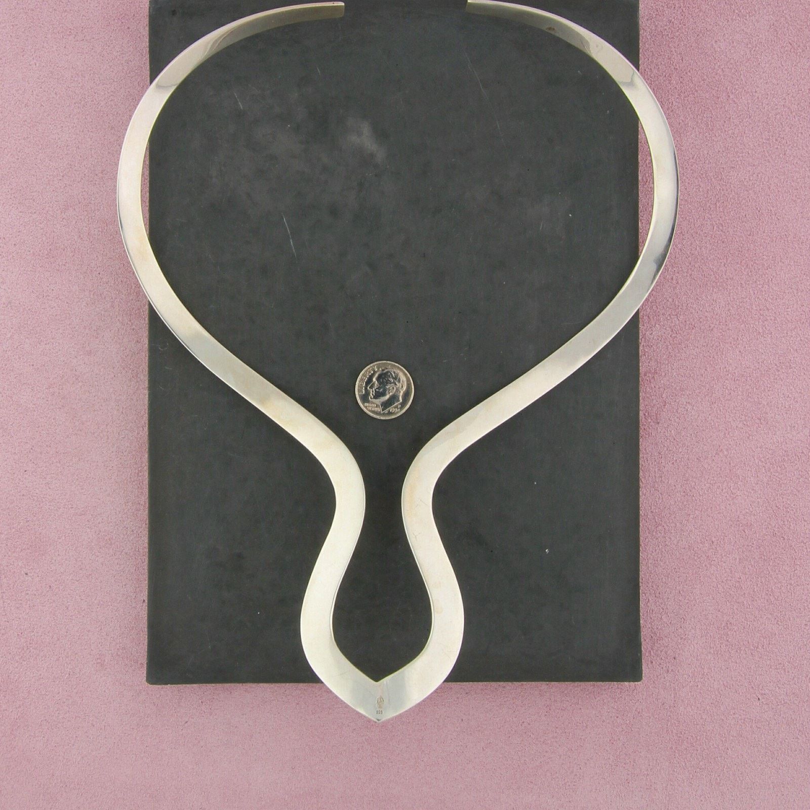 Sterling Silver sterling silver brushed torc collar necklace size 16.75in Size ONE SIZE - 2 Thumbnail