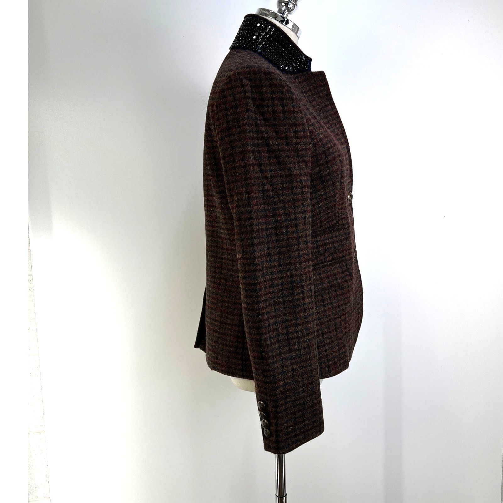 J.Crew J. Crew School Boy Wool Blazer Brown Plaid Houndstooth Size M / US 6-8 / IT 42-44 - 12 Thumbnail