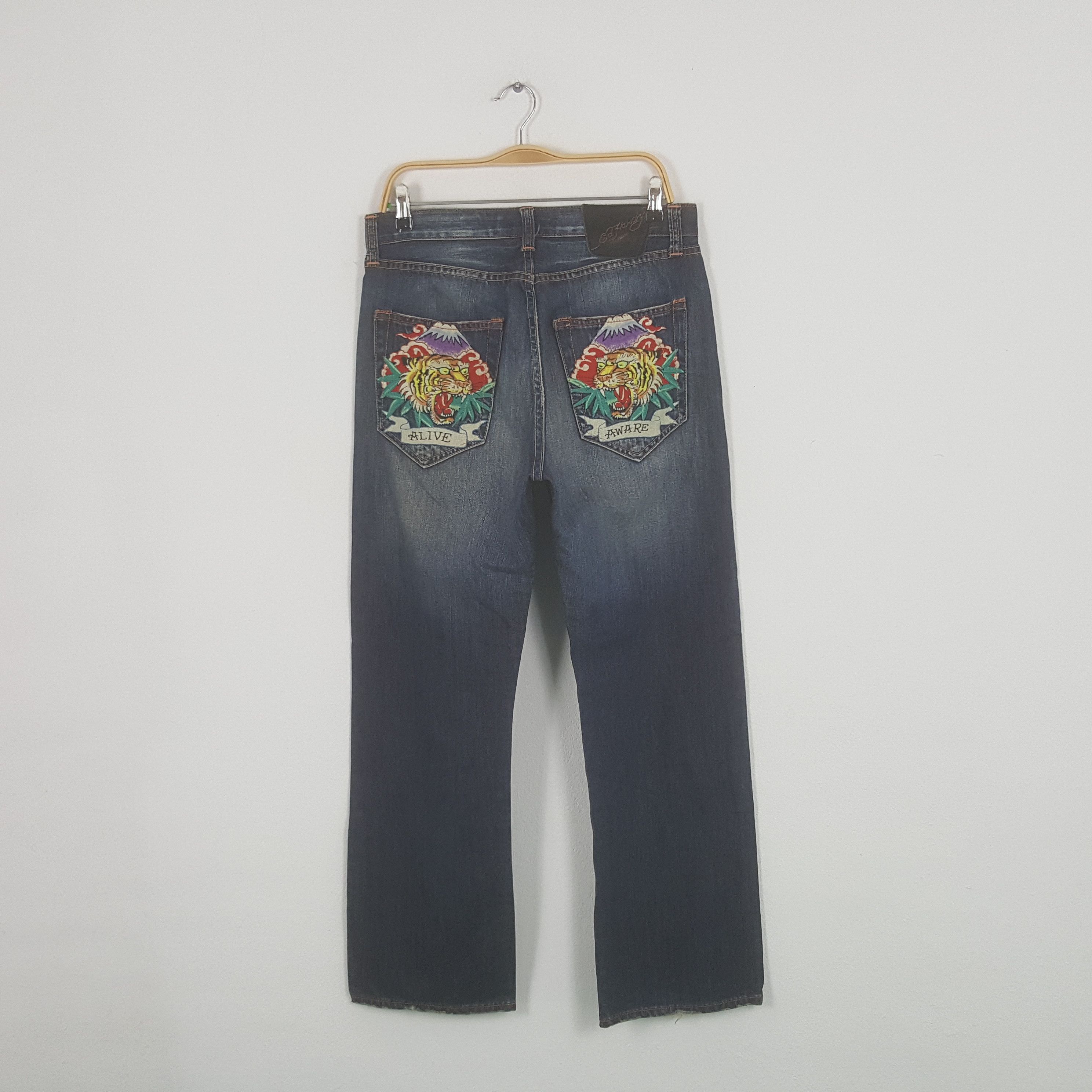 Ed Hardy Vintage Ed Hardy American Designer Embroidery Art Jeans Size US 31 - 1 Thumbnail