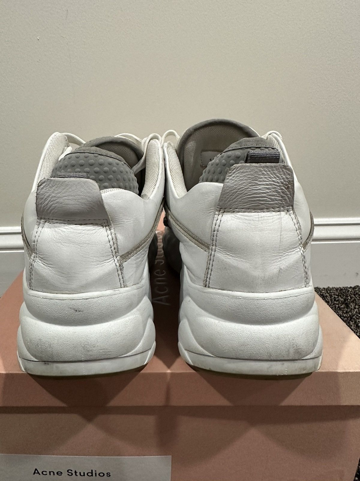 Acne Studios Acne Studios Rockaway White Leather Chunky Sneakers Size US 8 / EU 41 - 5 Thumbnail