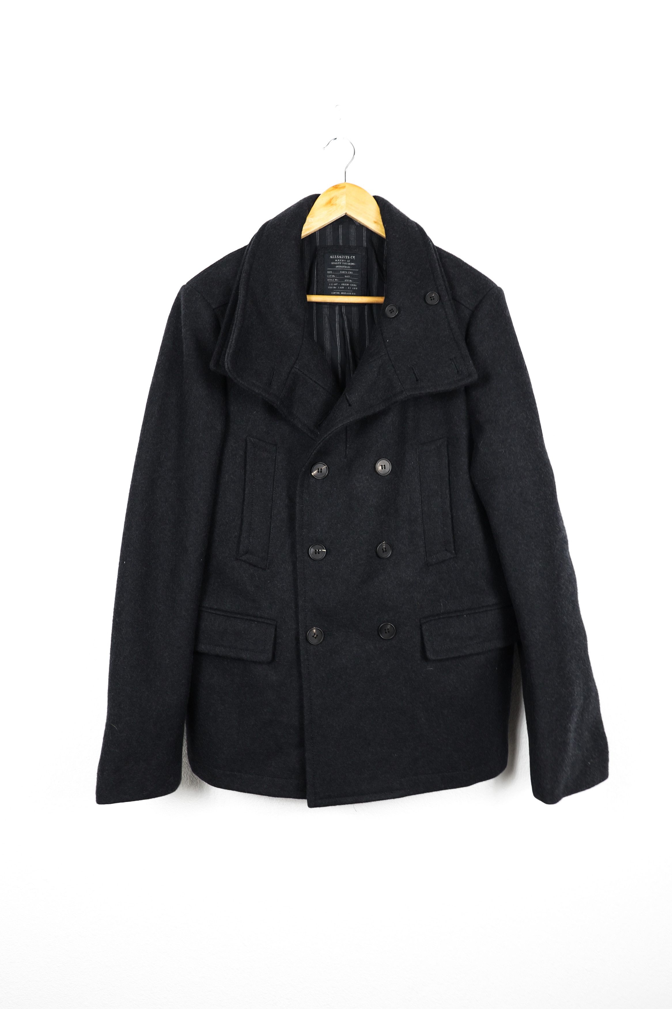 Allsaints AllSaints Raynes Wool Pea Coat Avant Garde Size US M / EU 48-50 / 2 - 1 Thumbnail
