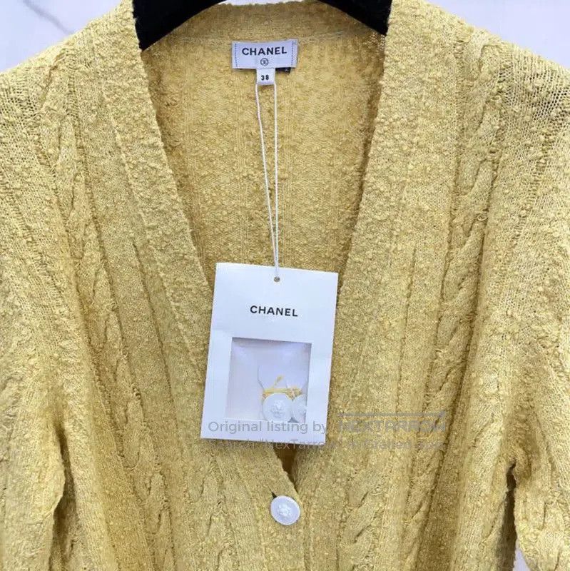 Chanel Chanel Yellow Long Sleeve Knit Cardigan . Size M / US 6-8 / IT 42-44 - 3 Thumbnail