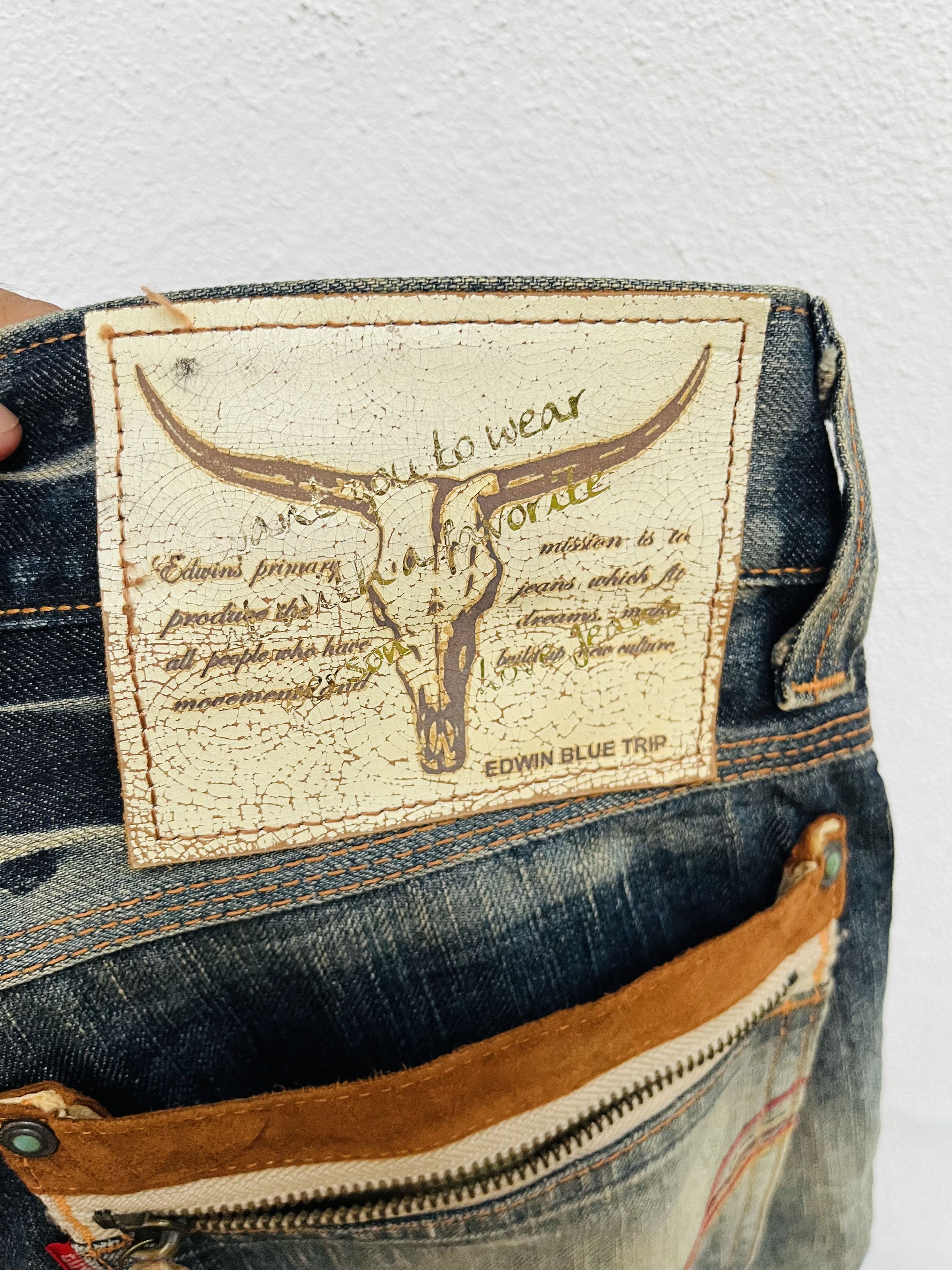Japanese Brand × Wrangler Vintage Edwin Exclusive XV Japanese Distressed Fashion Style Size US 32 / EU 48 - 12 Thumbnail