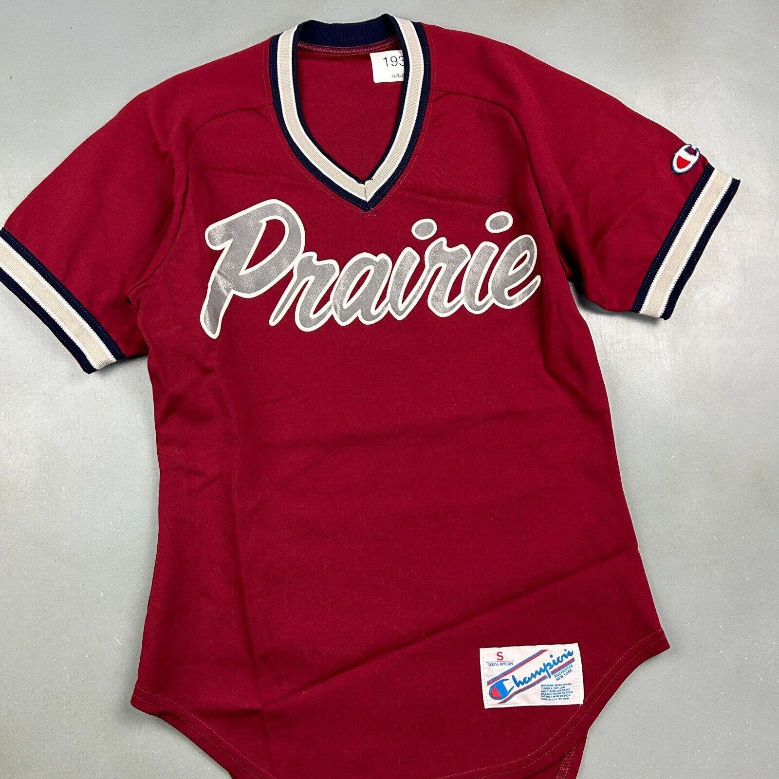 Champion VINTAGE | Prairie # 1 Champion Baseball Jersey sz S Adult Size US S / EU 44-46 / 1 - 2 Thumbnail