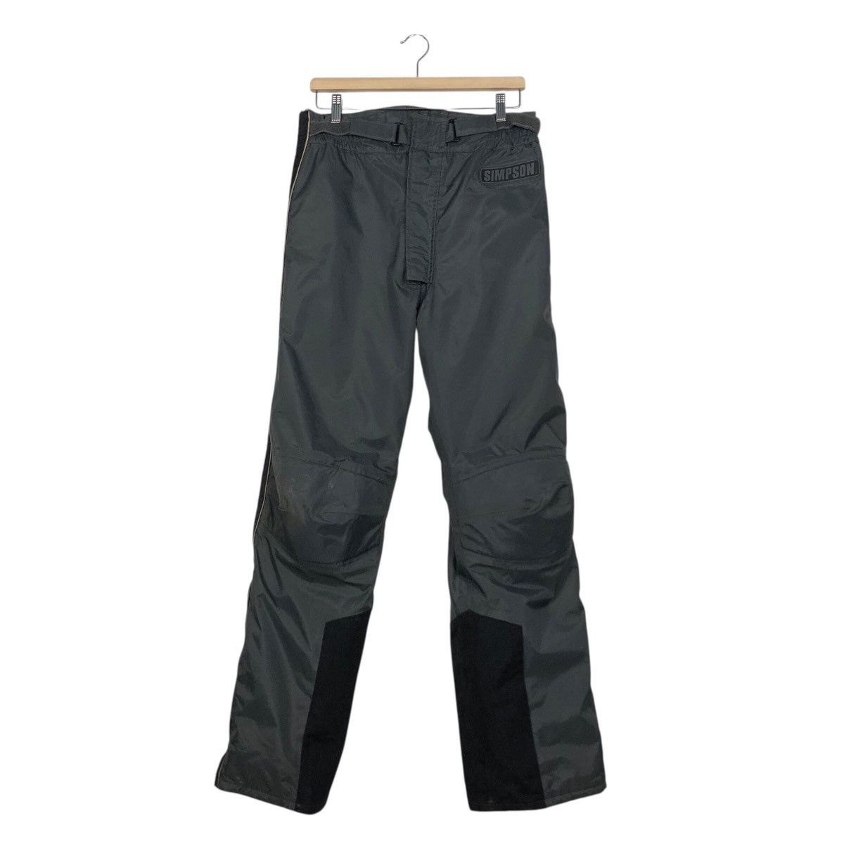 Japanese Brand Vintage Simpson Grey Nylon Moto Riding Pants Big Logo Size US 30 / EU 46 - 2 Thumbnail