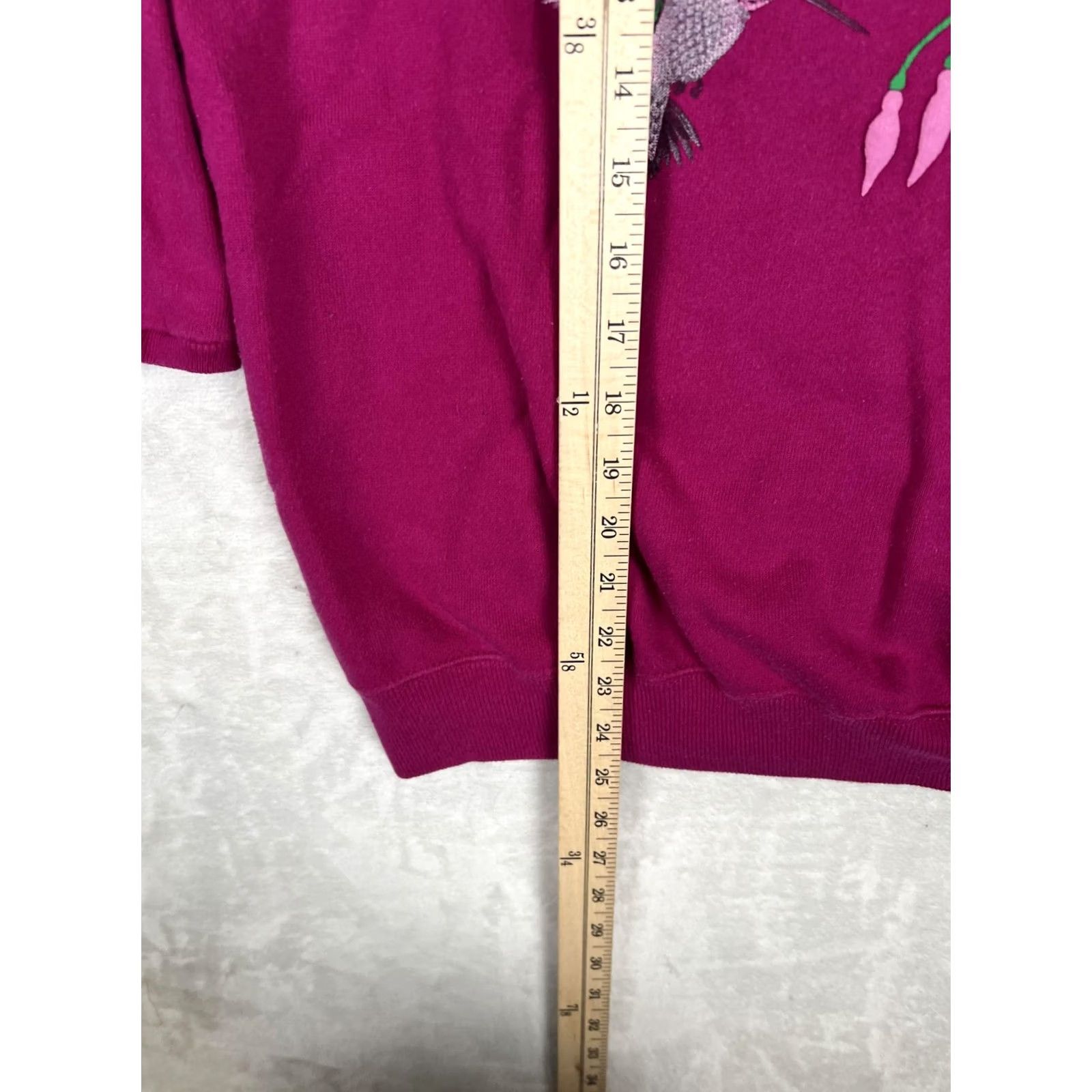 Vintage Morning Sun Purple Hummingbird Floral Crewneck Fleece Sweatshirt Womens M Size M Casual Long Sleeve Raglan Pullover Graphic Print Size M / US 6-8 / IT 42-44 - 5 Thumbnail