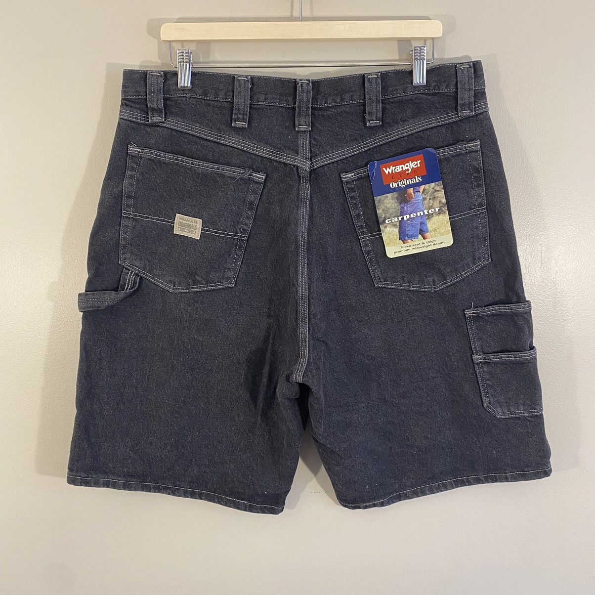 Vintage × Wrangler Vintage Wrangler Denim Carpenter Jorts Faded Black Size US 36 / EU 52 - 1 Thumbnail