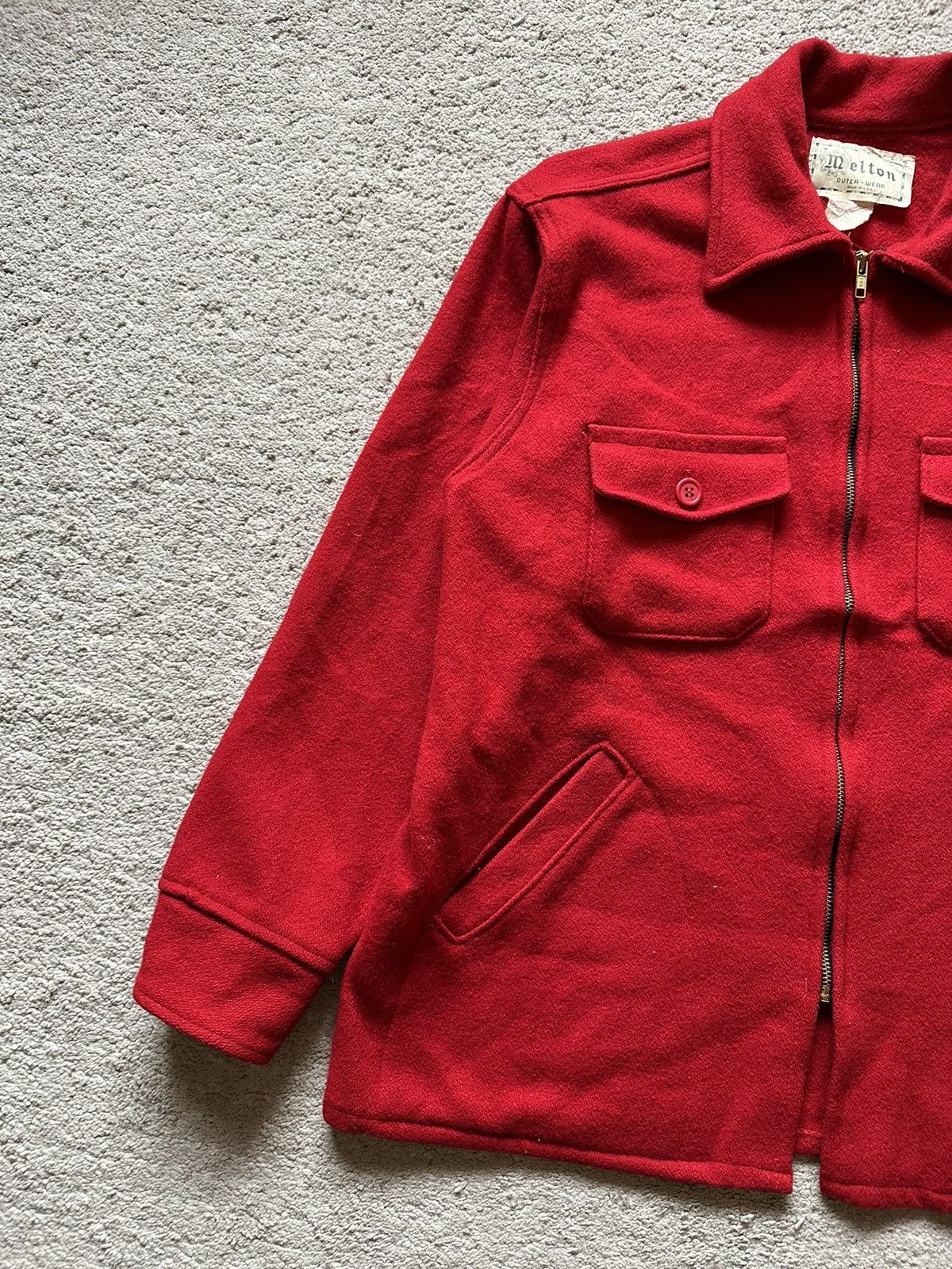 Vintage 1980s Melton Worker Wool Jacket Size US L / EU 52-54 / 3 - 3 Thumbnail