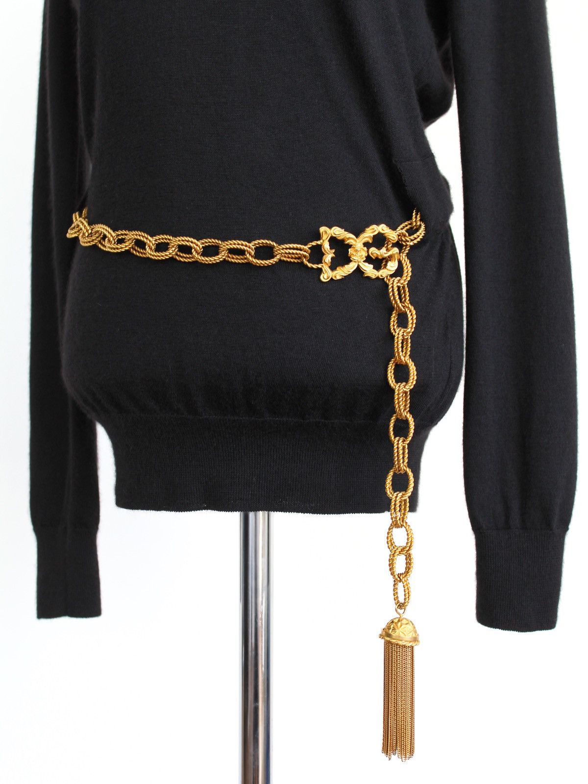 Dolce & Gabbana Dolce Gabbana Rare Sweater With Gold Chain Belt Size S / US 4 / IT 40 - 2 Thumbnail
