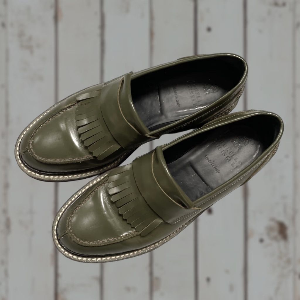 Brunello Cucinelli Brunello Cucinelli Slip On Loafers Vibram Sole Italy Euro 39 Women’s US 8.5 Green Loafer Womens Size US 9 / IT 39 - 1 Thumbnail