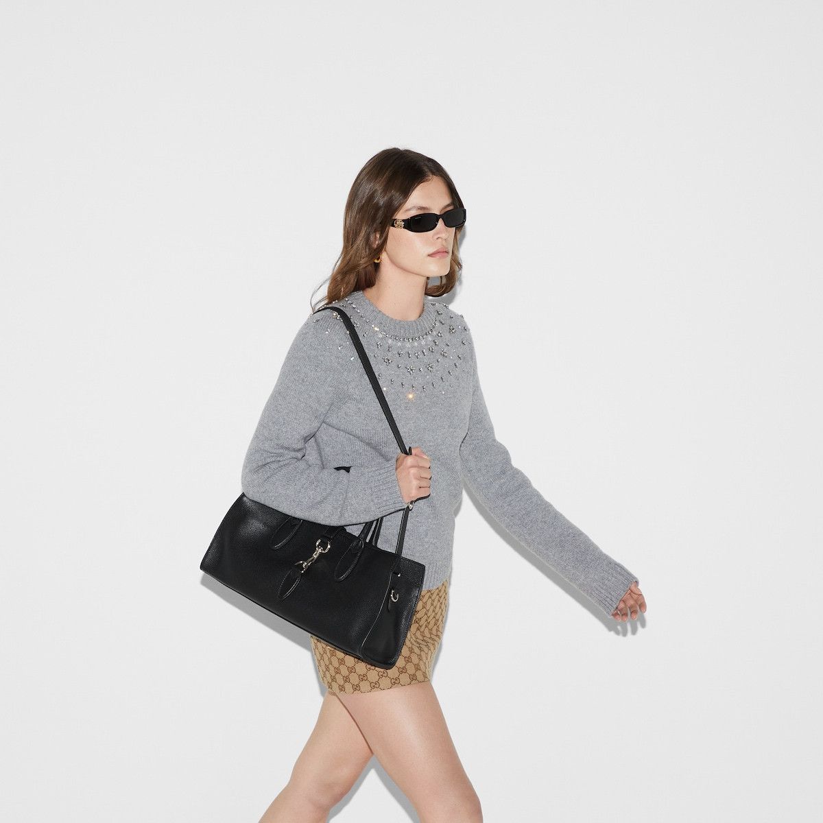 Gucci o1la5ras0526 Size: OS / Medium Tote Bag Hook Closure Black Size ONE SIZE - 5 Thumbnail