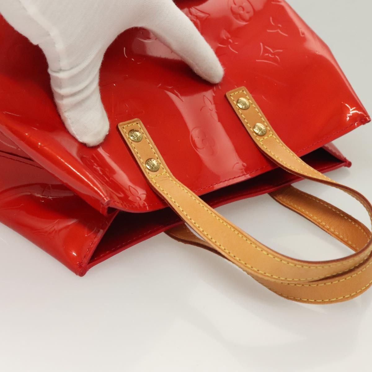 Louis Vuitton LOUIS VUITTON Monogram Vernis Reade PM Hand Bag Red Rouge Size ONE SIZE - 7 Thumbnail