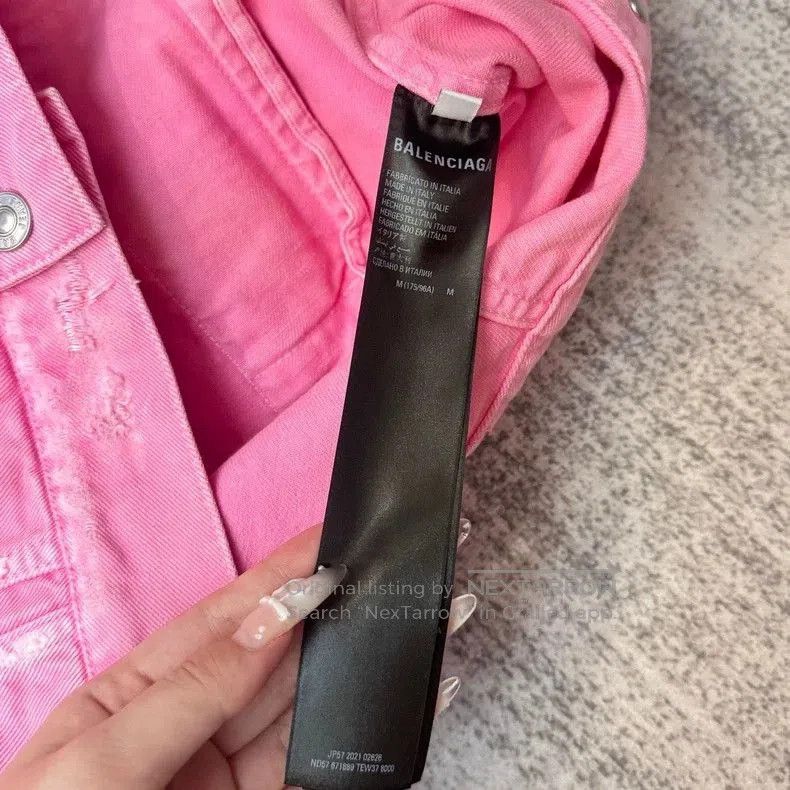 Balenciaga Balenciaga Pink Denim Jacket. Size US M / EU 48-50 / 2 - 5 Thumbnail